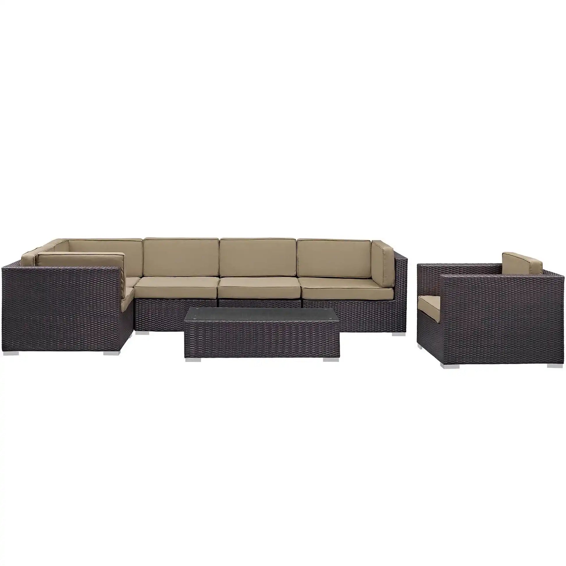 Corona 7 Piece Outdoor Patio Sectional Set by Modway - Best Buy Furniture