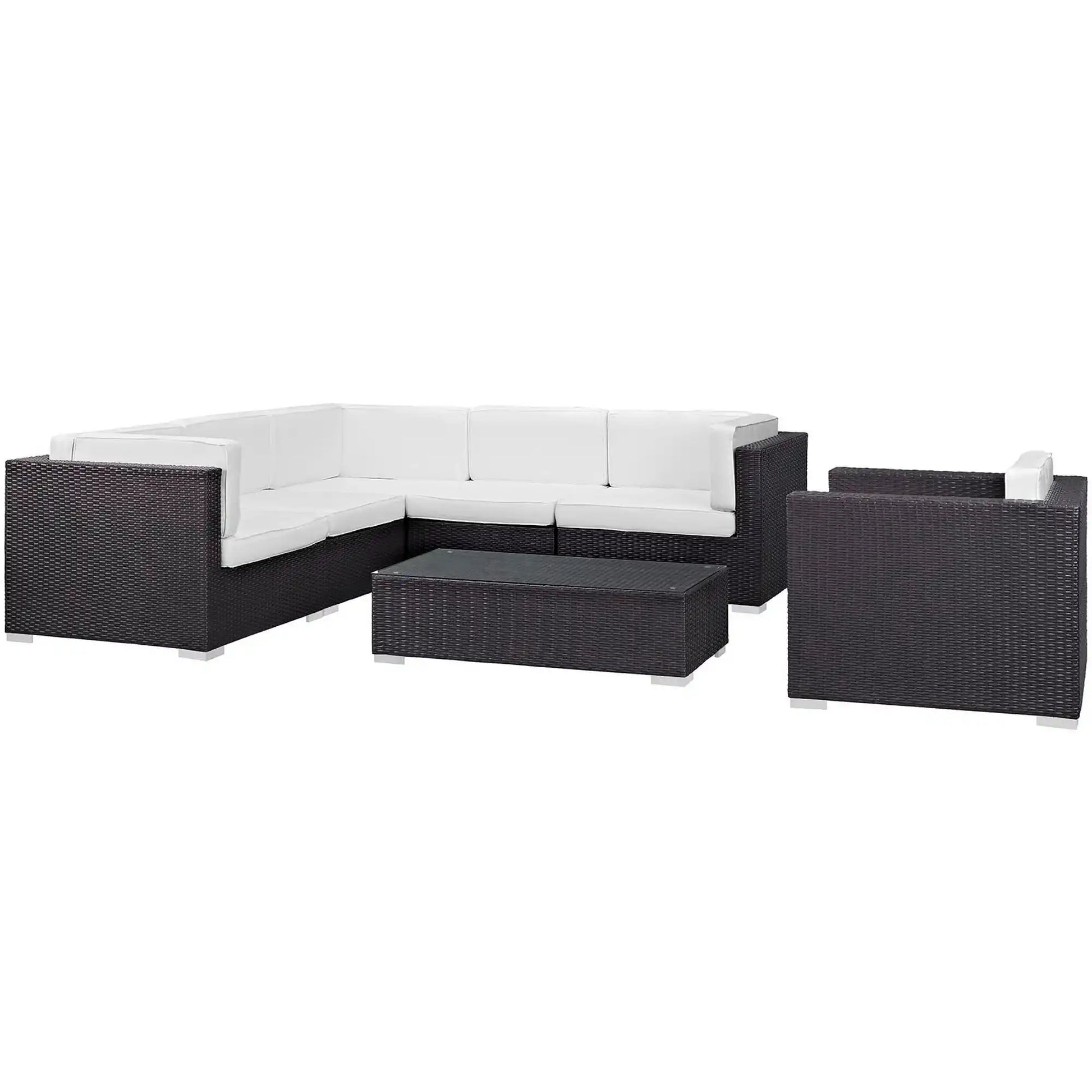 Corona 7 Piece Outdoor Patio Sectional Set by Modway - Best Buy Furniture