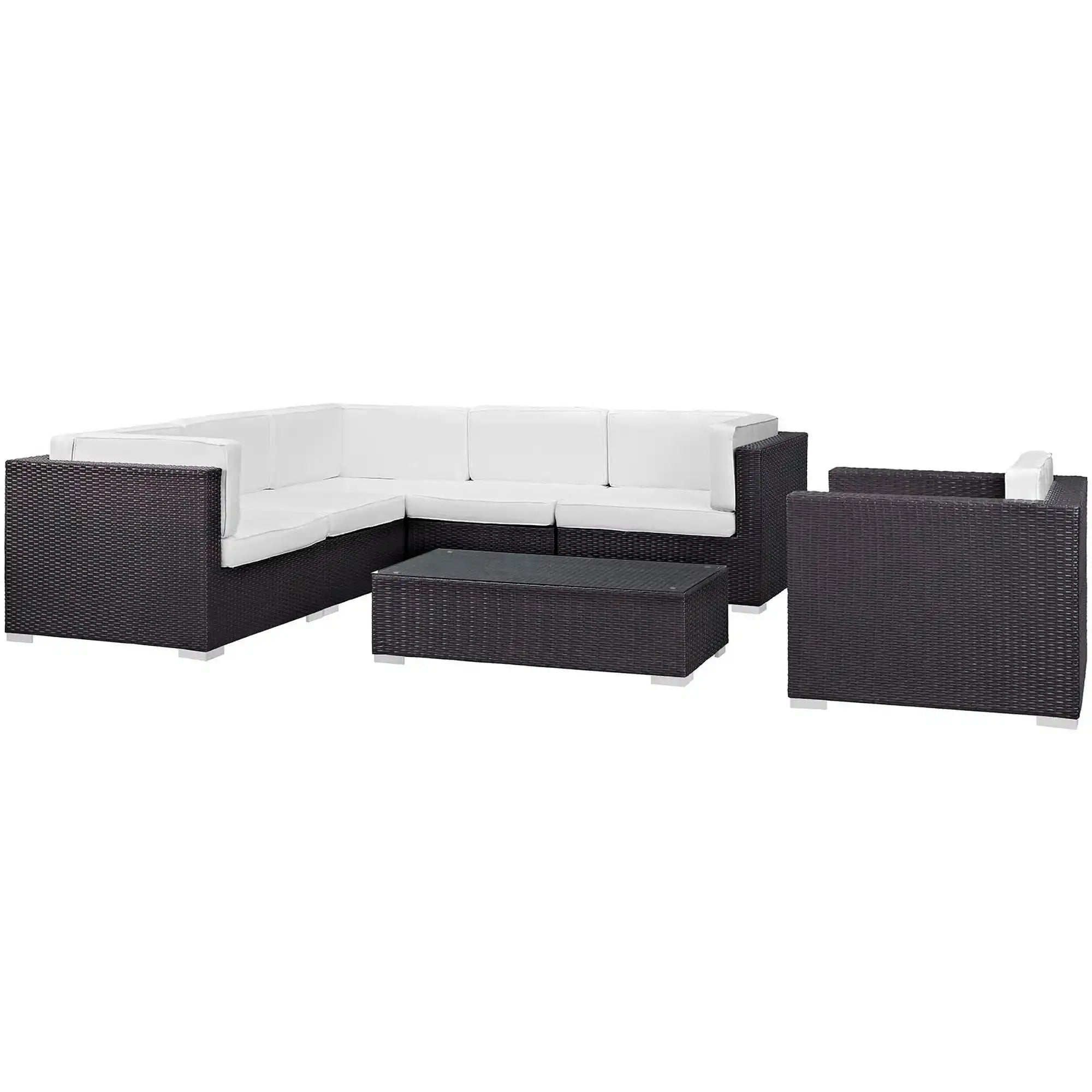 Corona 7 Piece Outdoor Patio Sectional Set by Modway - Best Buy Furniture