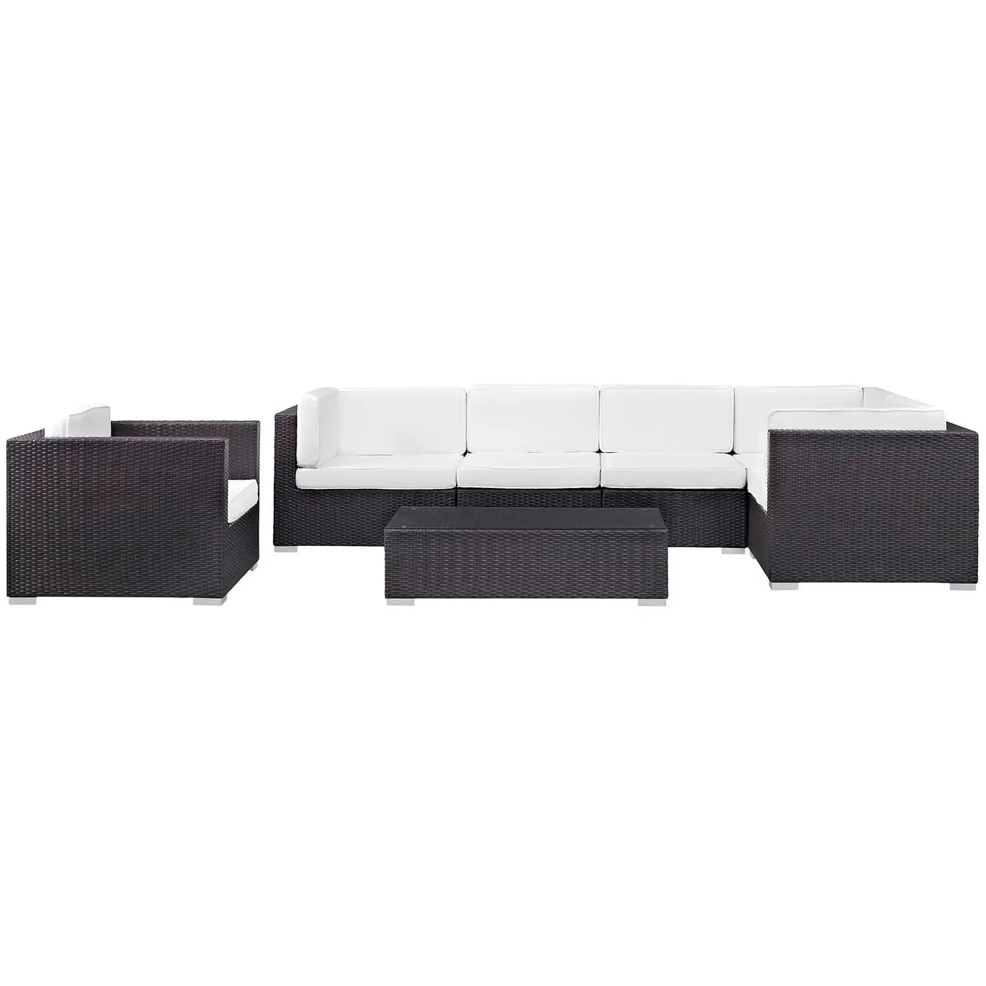 Corona 7 Piece Outdoor Patio Sectional Set by Modway - Best Buy Furniture