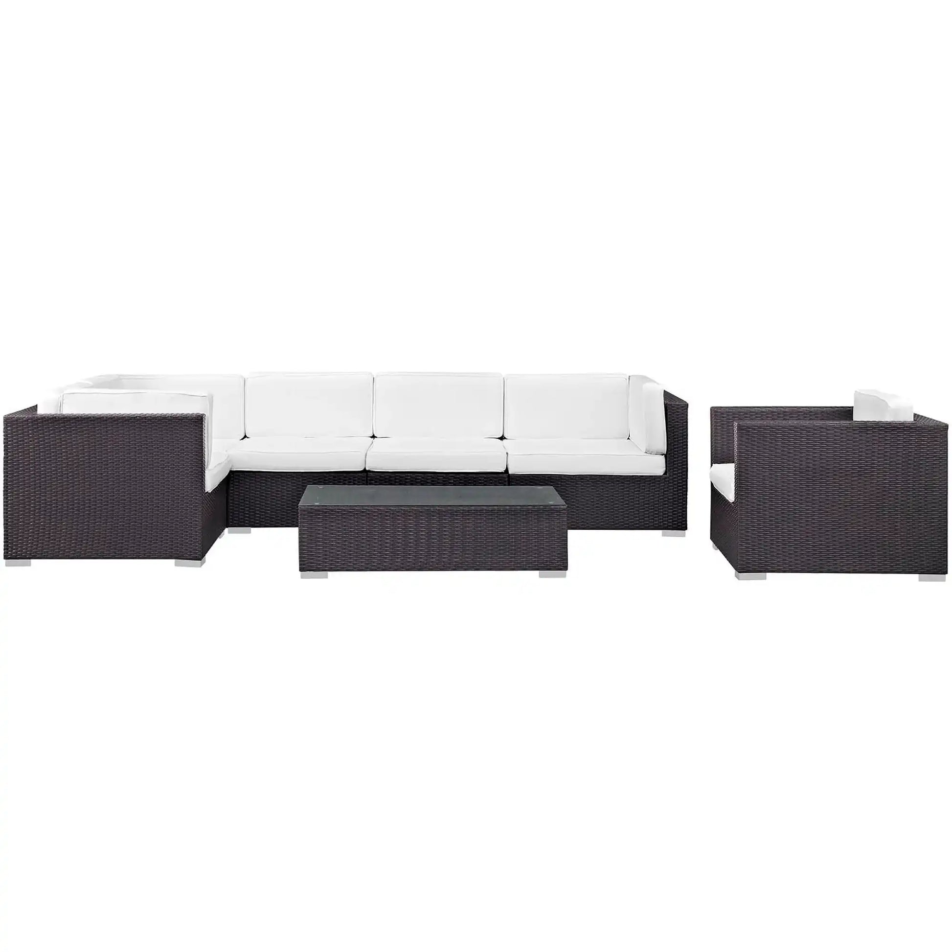 Corona 7 Piece Outdoor Patio Sectional Set by Modway - Best Buy Furniture