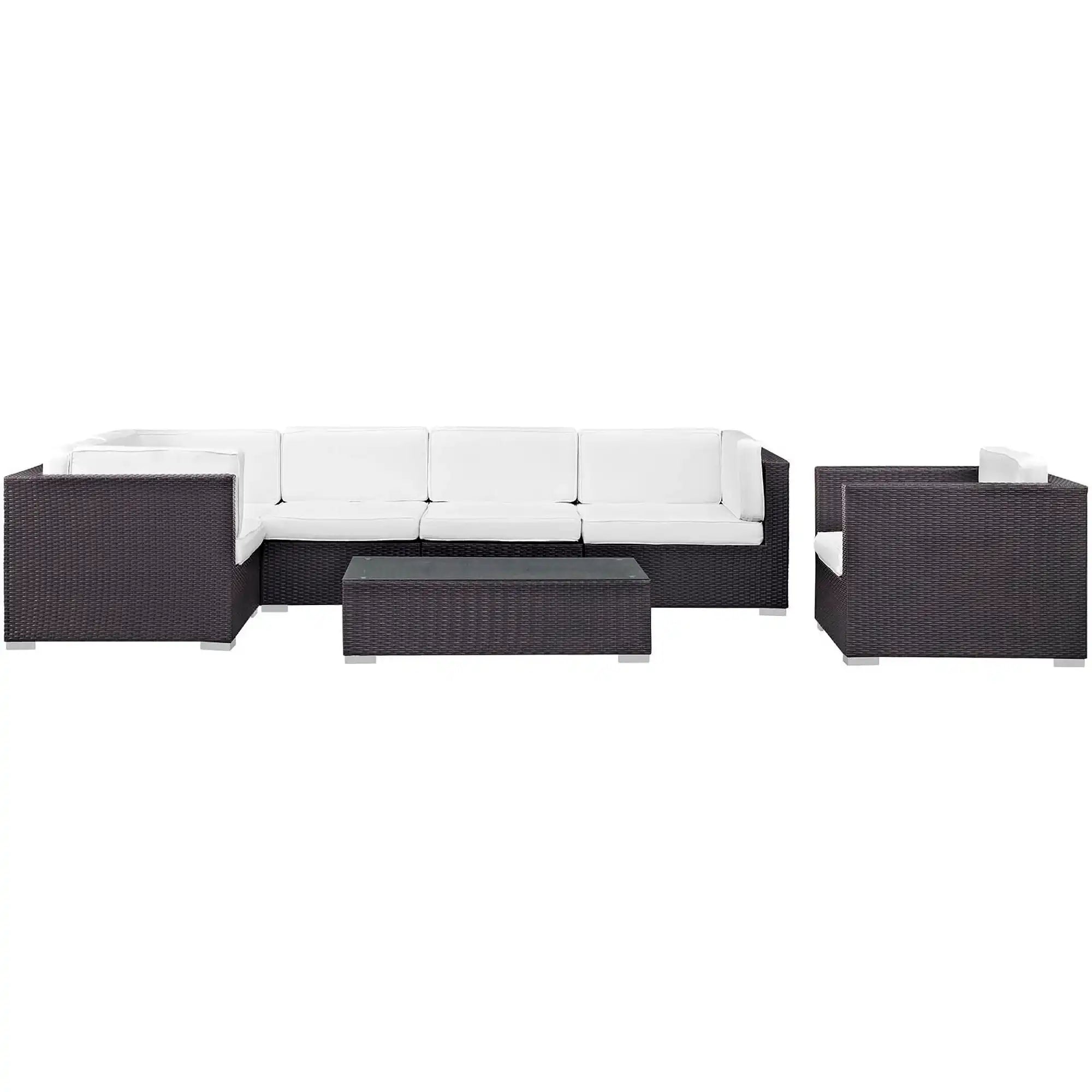 Corona 7 Piece Outdoor Patio Sectional Set by Modway - Best Buy Furniture