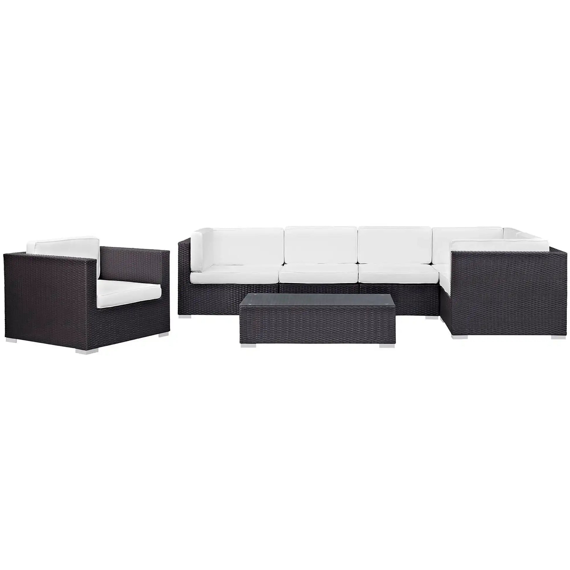 Corona 7 Piece Outdoor Patio Sectional Set by Modway - Best Buy Furniture