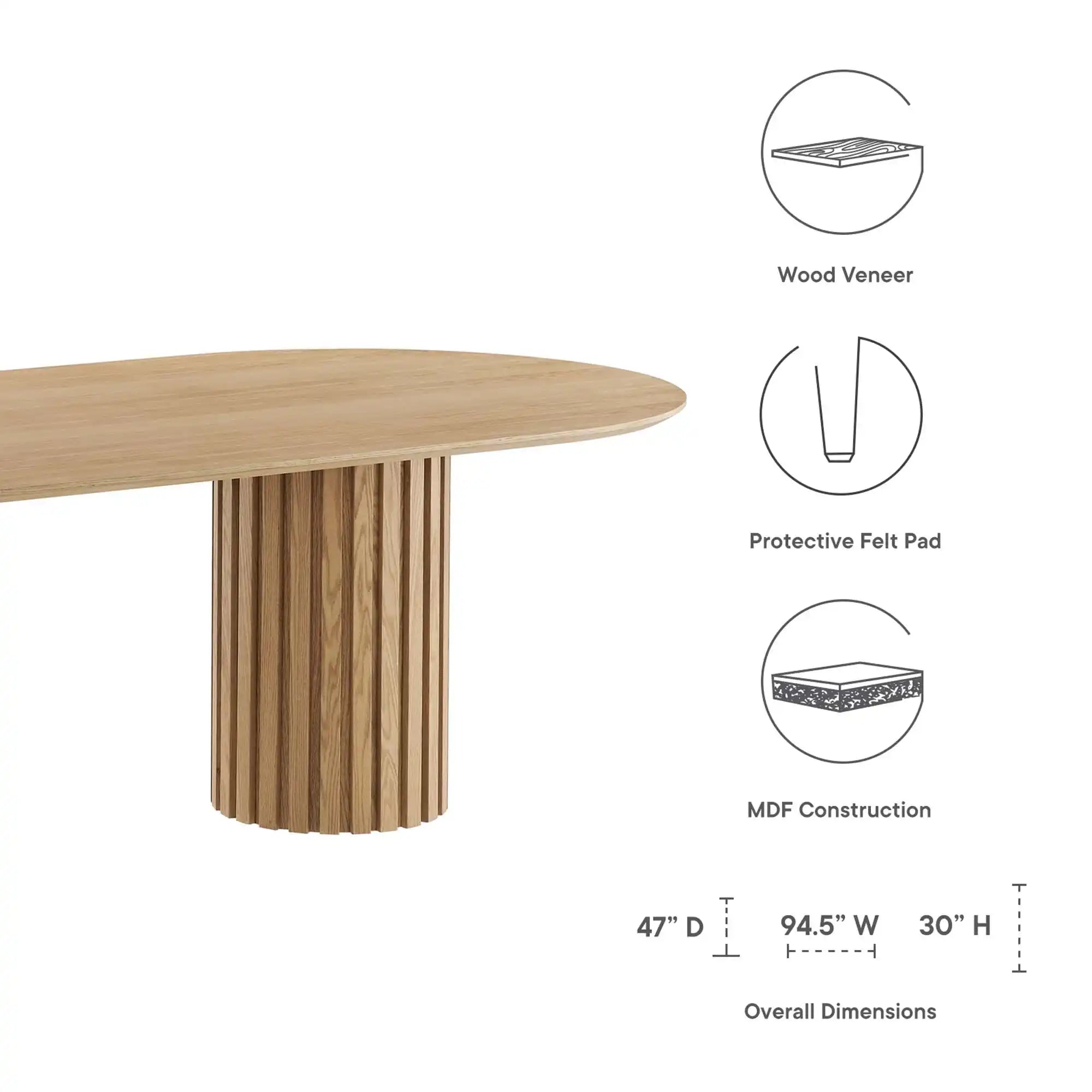 Senja 95" Oval Dining Table by Modway - Best Buy Furniture