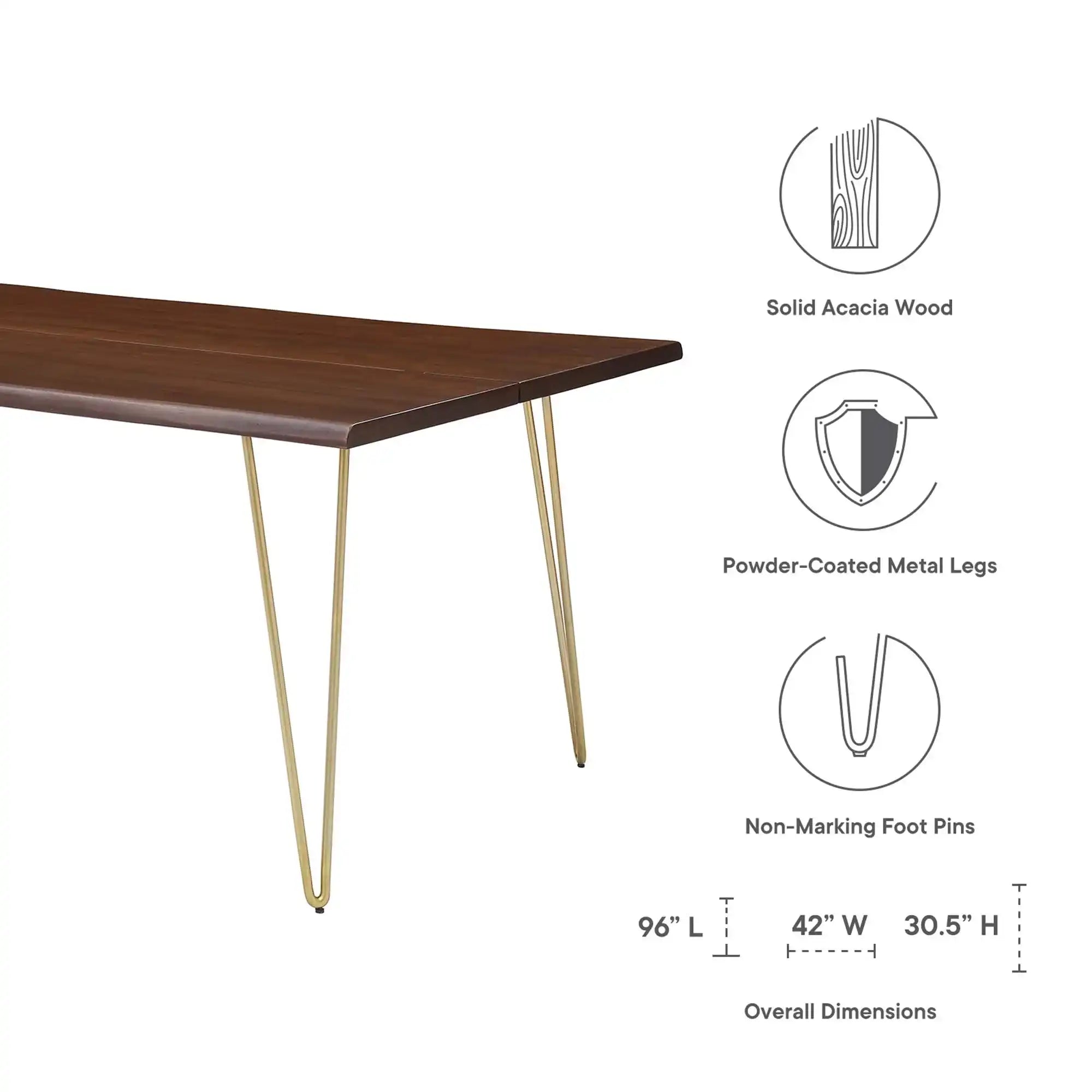 Ardor 96" Live Edge Acacia Wood Acacia Wood Dining Table by Modway - Best Buy Furniture
