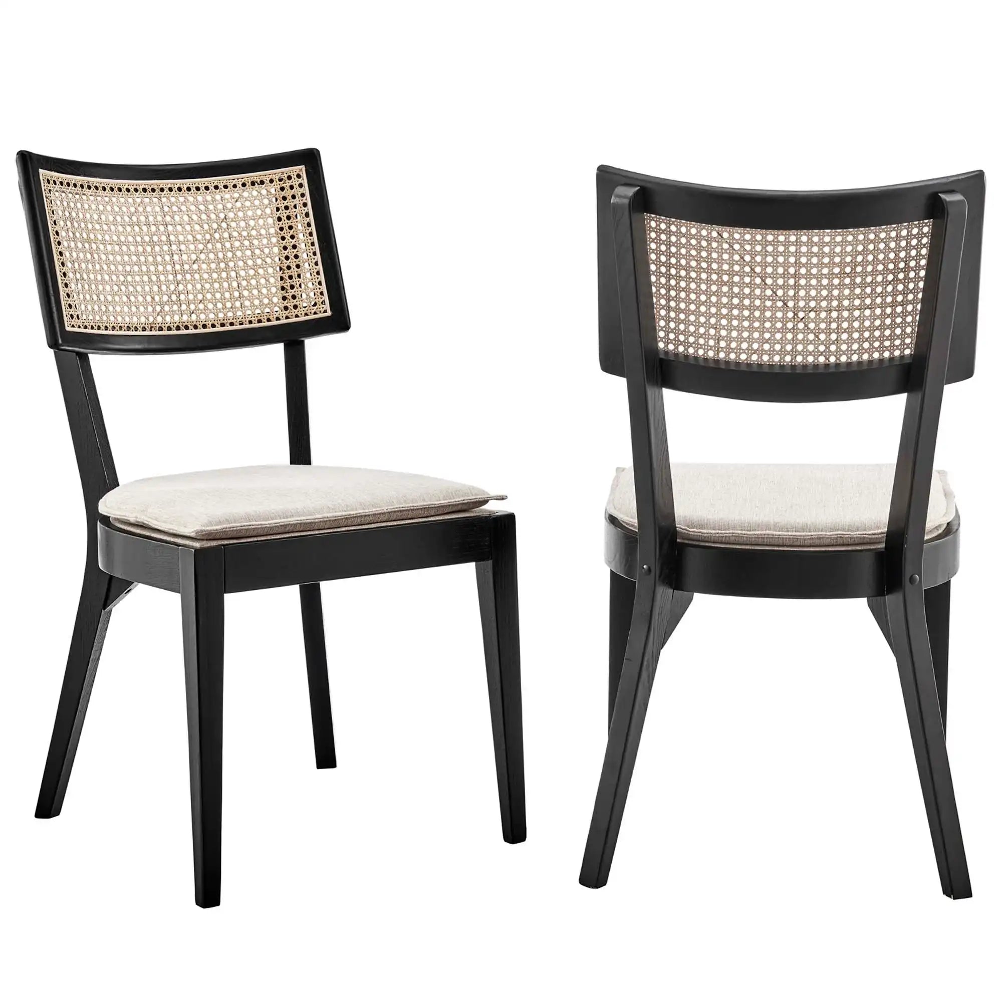Caledonia Fabric Upholstered Wood Dining Chair Set of 2 by Modway - Best Buy Furniture