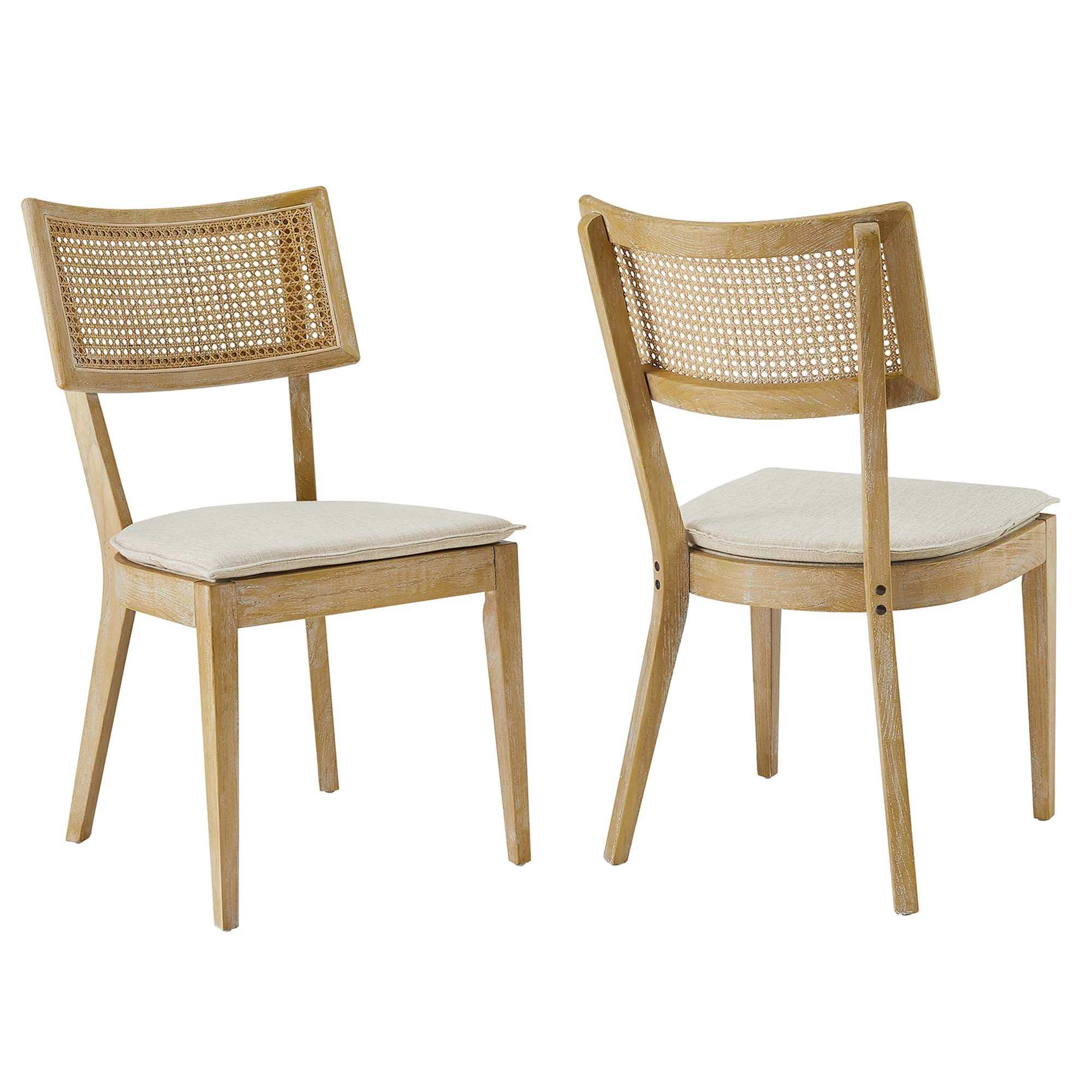 Caledonia Fabric Upholstered Wood Dining Chair Set of 2 by Modway - Best Buy Furniture