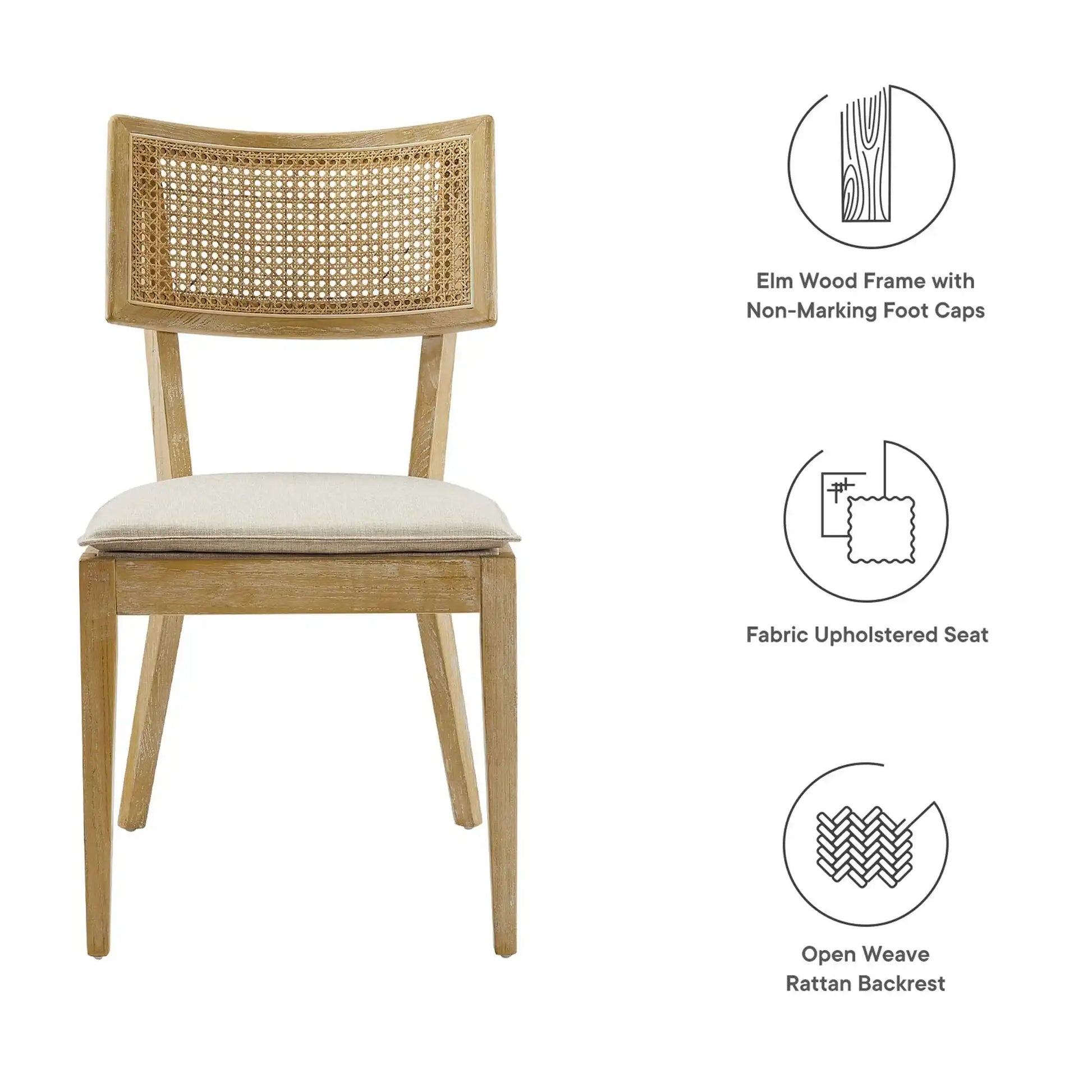 Caledonia Fabric Upholstered Wood Dining Chair Set of 2 by Modway - Best Buy Furniture