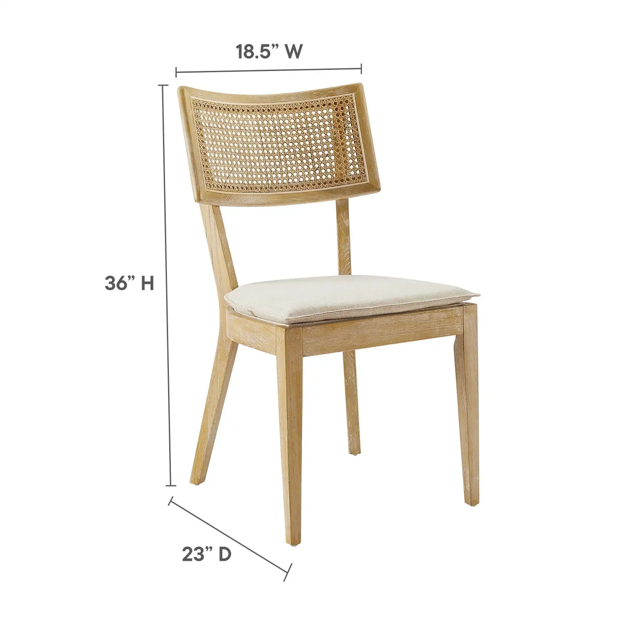 Caledonia Fabric Upholstered Wood Dining Chair Set of 2 by Modway - Best Buy Furniture