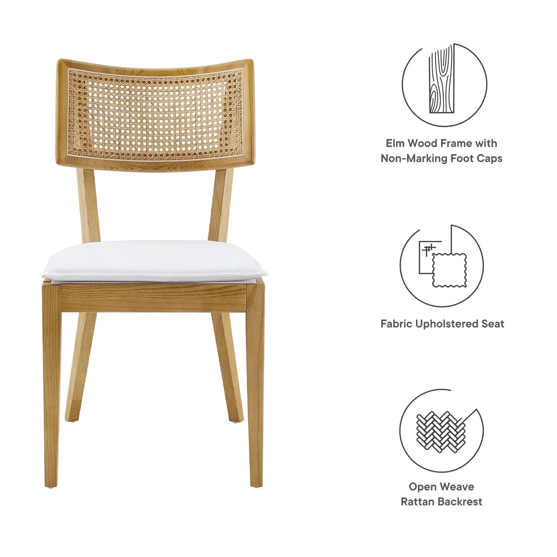 Caledonia Fabric Upholstered Wood Dining Chair Set of 2 by Modway - Best Buy Furniture