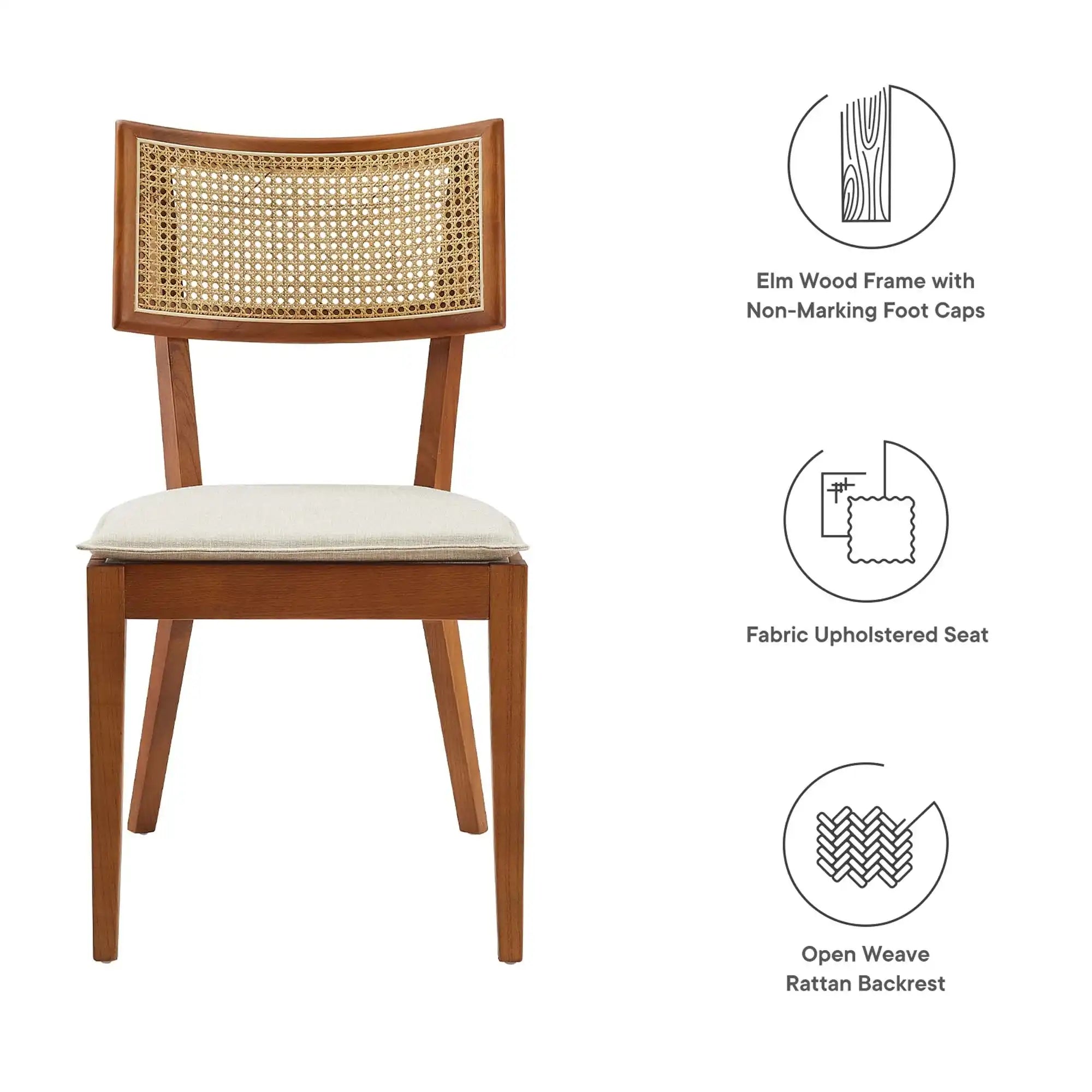 Caledonia Fabric Upholstered Wood Dining Chair Set of 2 by Modway - Best Buy Furniture