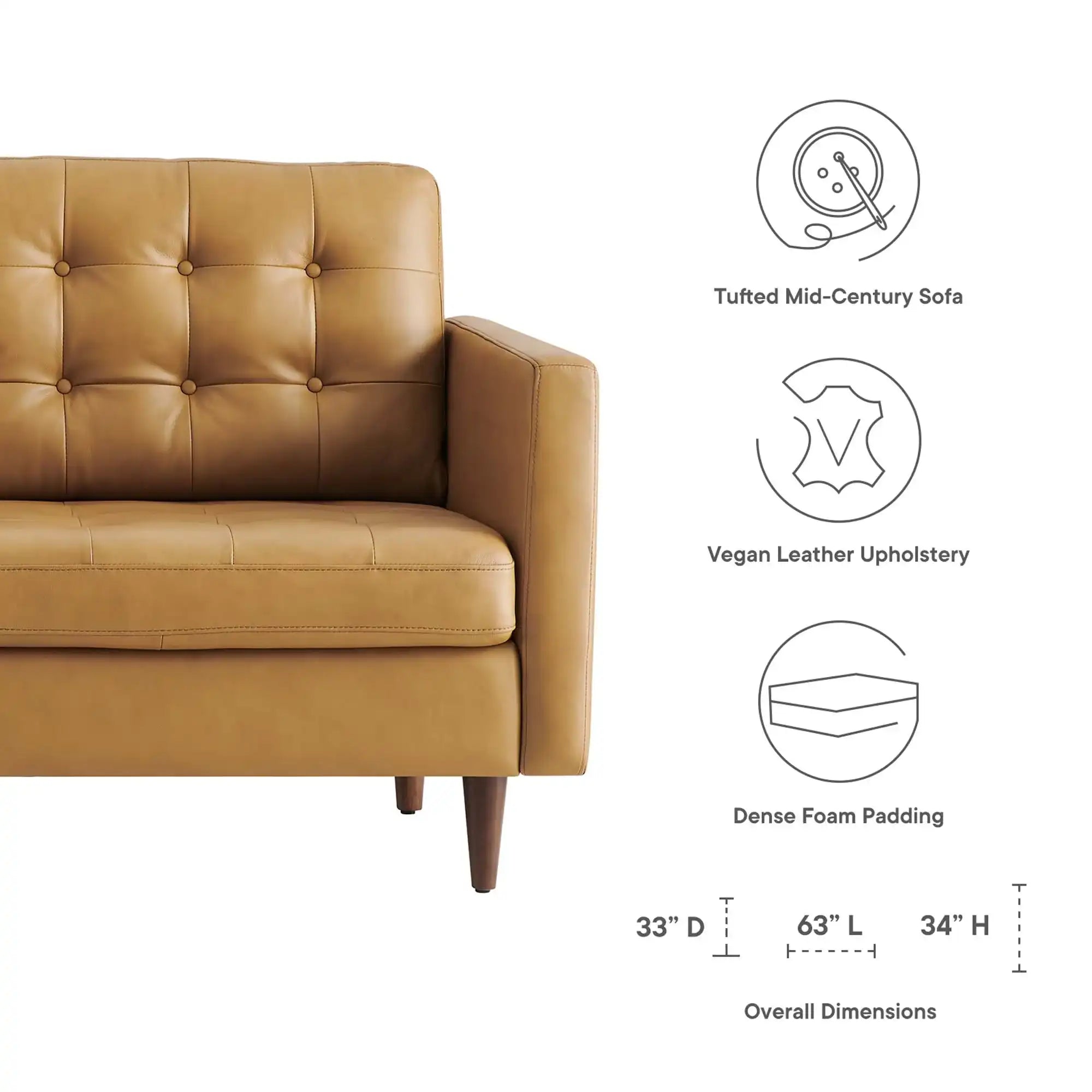 Exalt Tufted Leather Loveseat by Modway - Best Buy Furniture