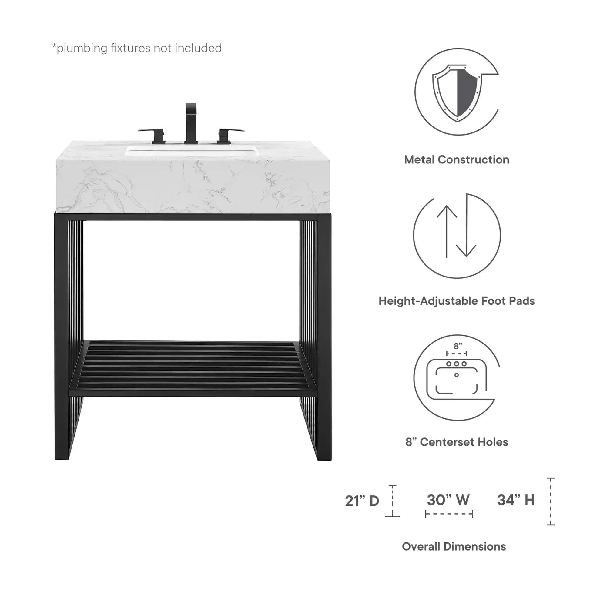 Gridiron 30" Bathroom Vanity by Modway - Best Buy Furniture