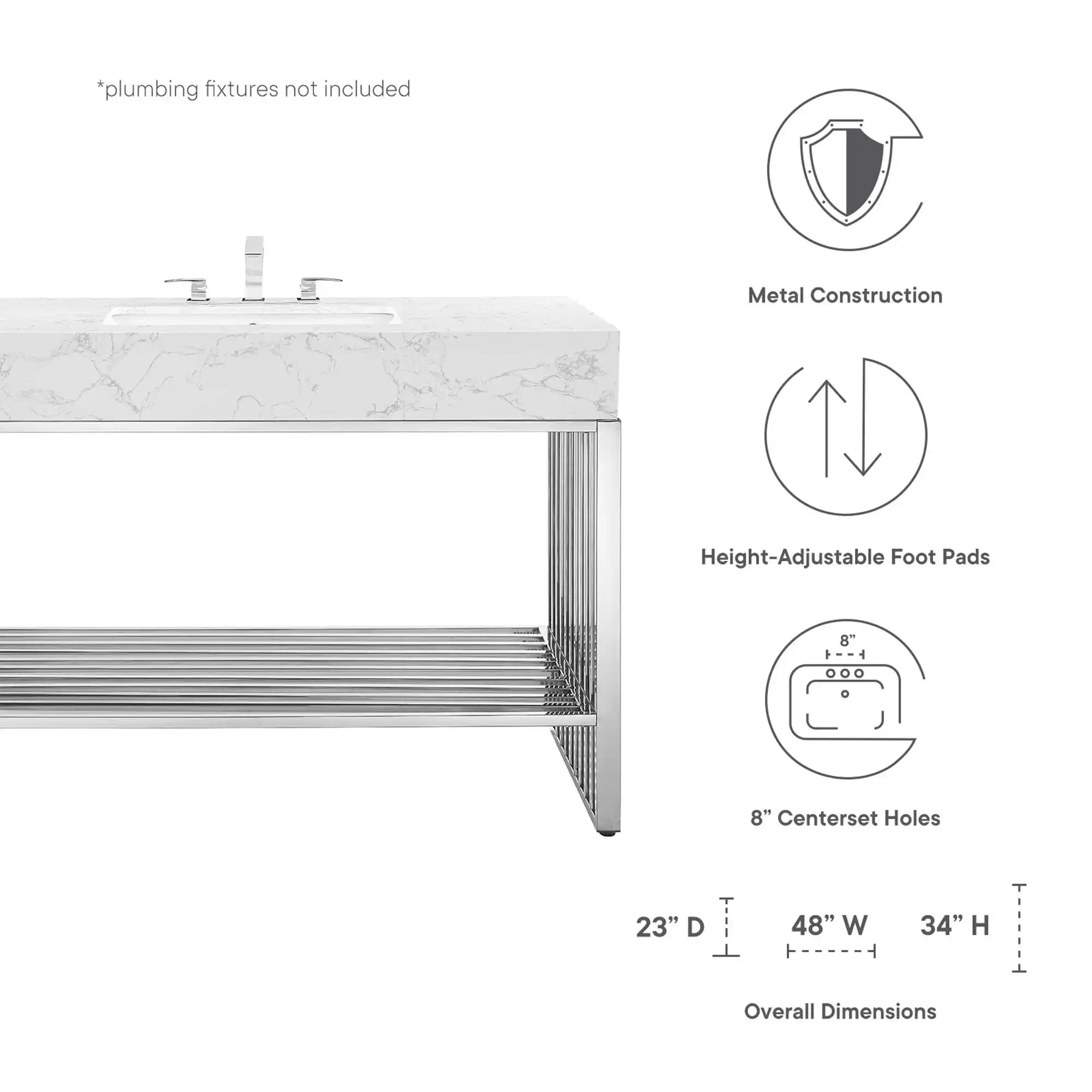 Gridiron 48" Bathroom Vanity by Modway - Best Buy Furniture