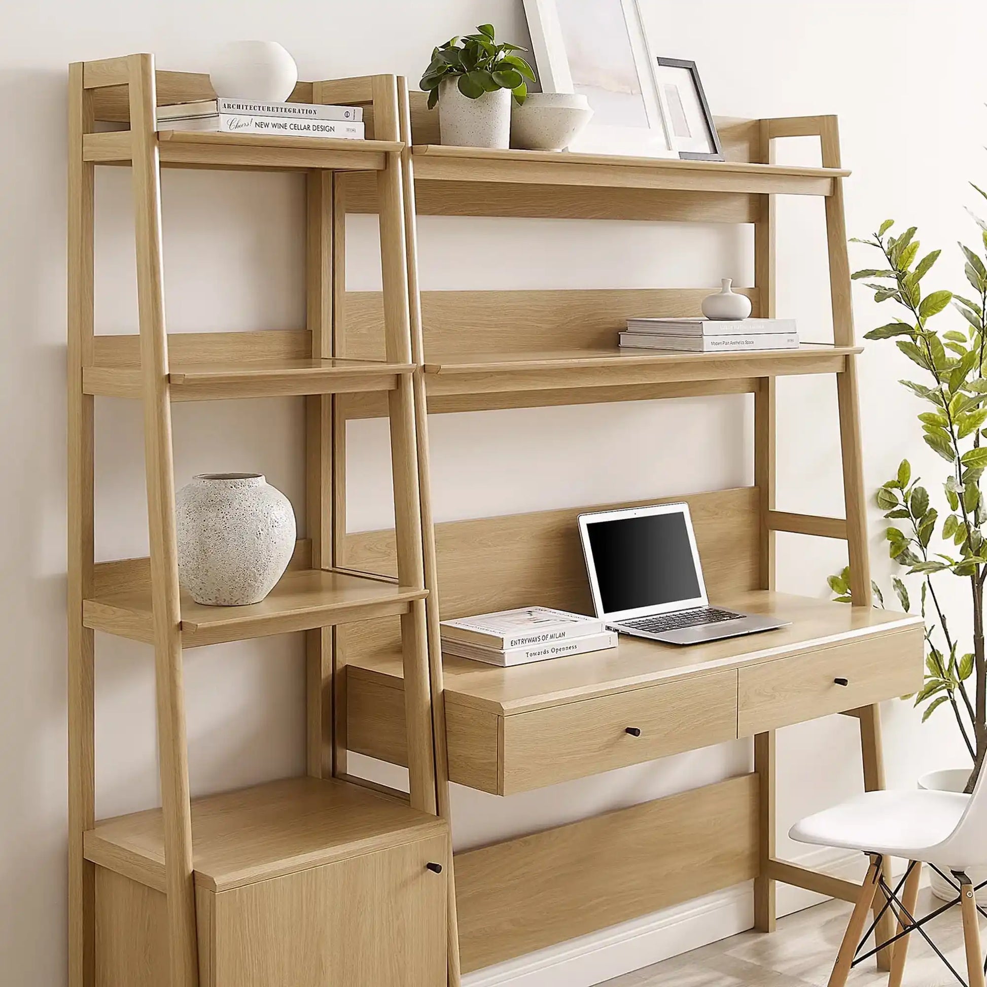 Bixby 2-Piece Wood Office Desk and Bookshelf by Modway - Best Buy Furniture