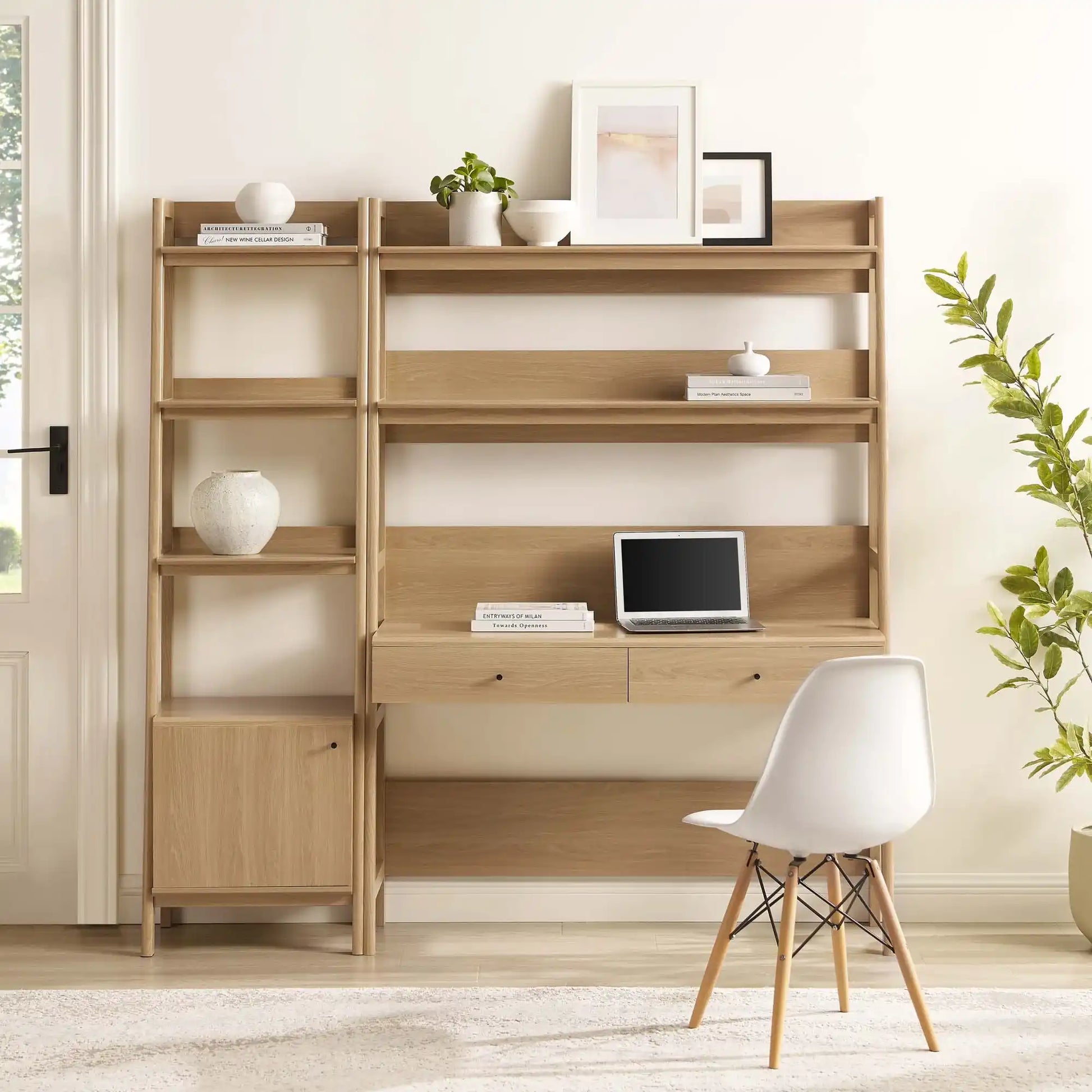Bixby 2-Piece Wood Office Desk and Bookshelf by Modway - Best Buy Furniture