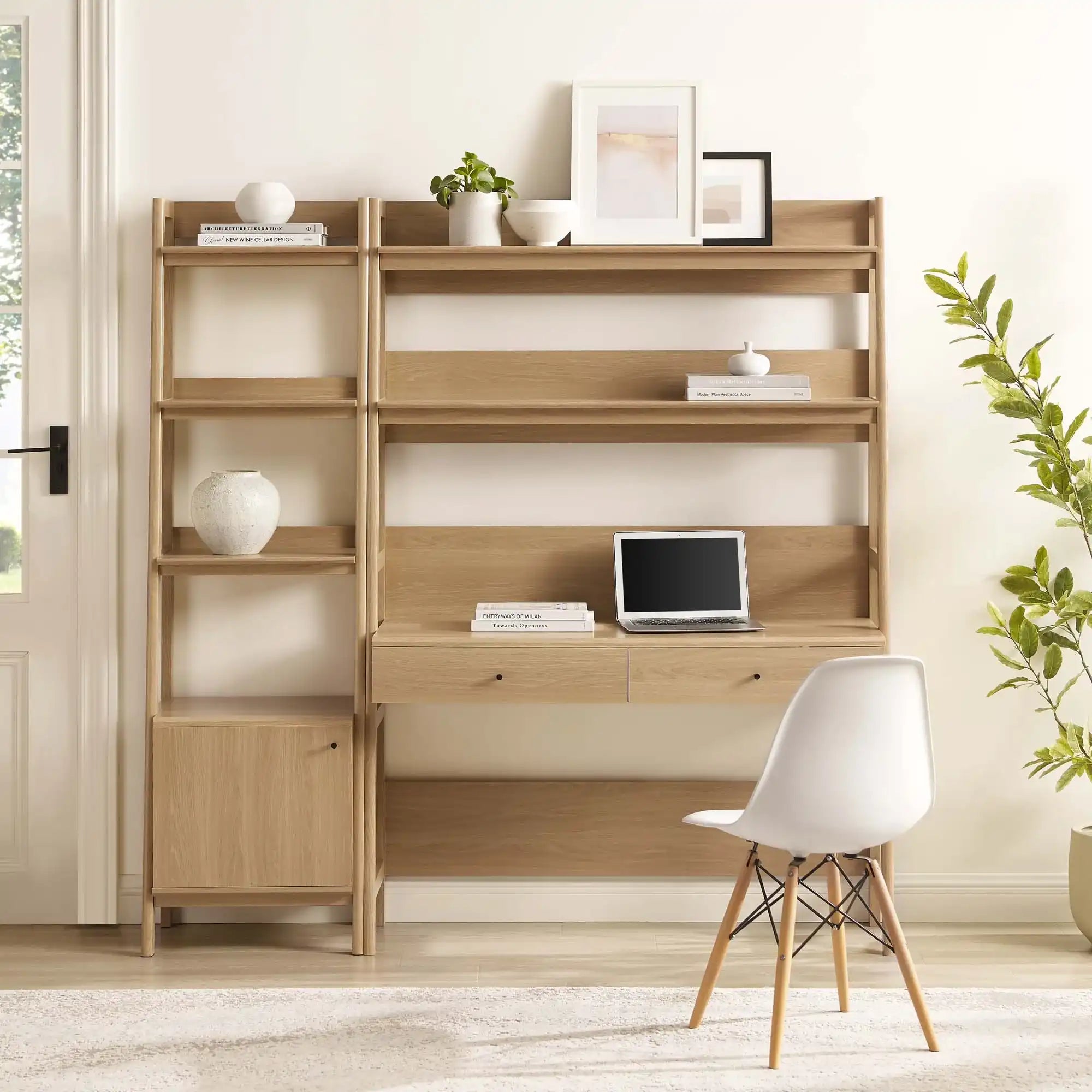 Bixby 2-Piece Wood Office Desk and Bookshelf by Modway - Best Buy Furniture
