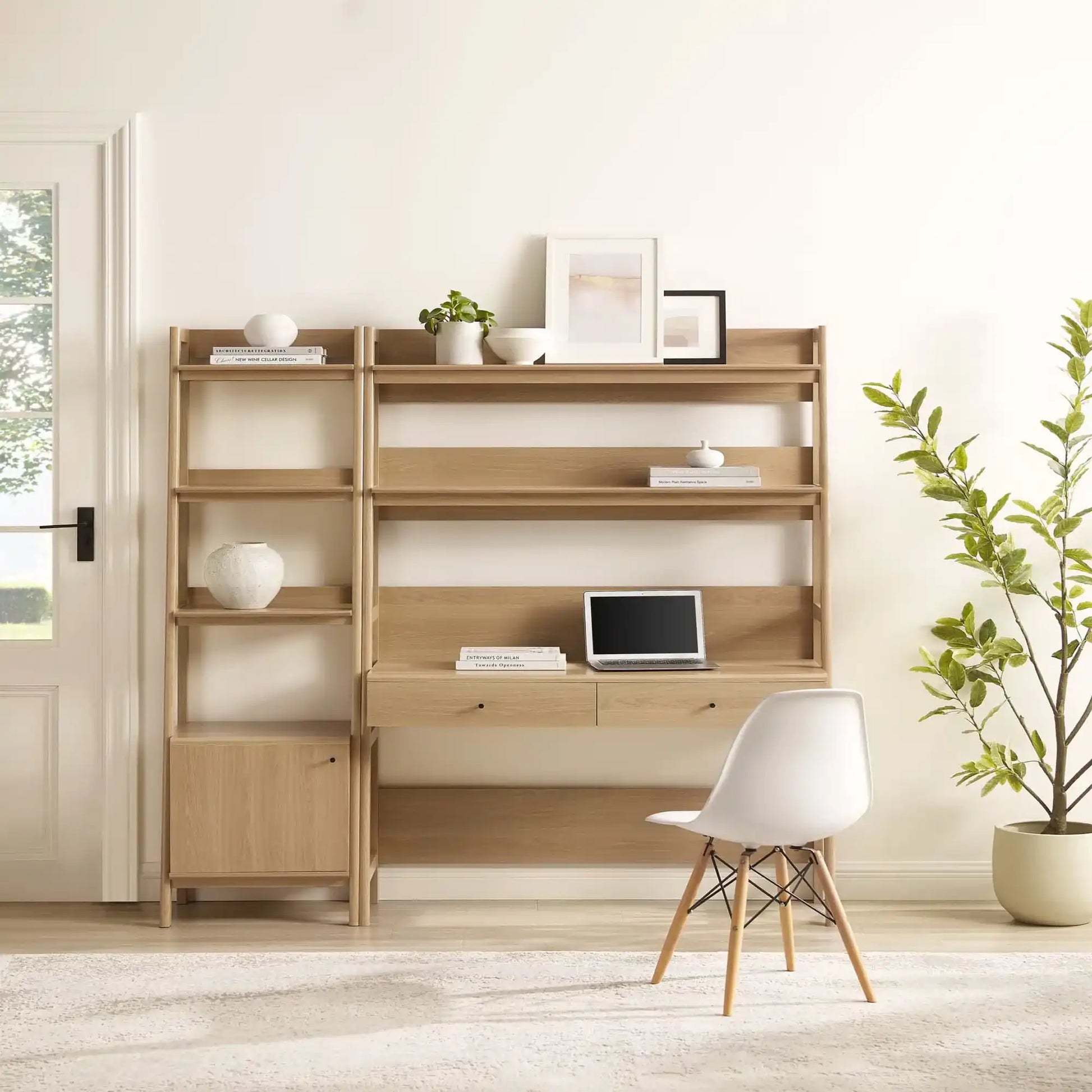 Bixby 2-Piece Wood Office Desk and Bookshelf by Modway - Best Buy Furniture