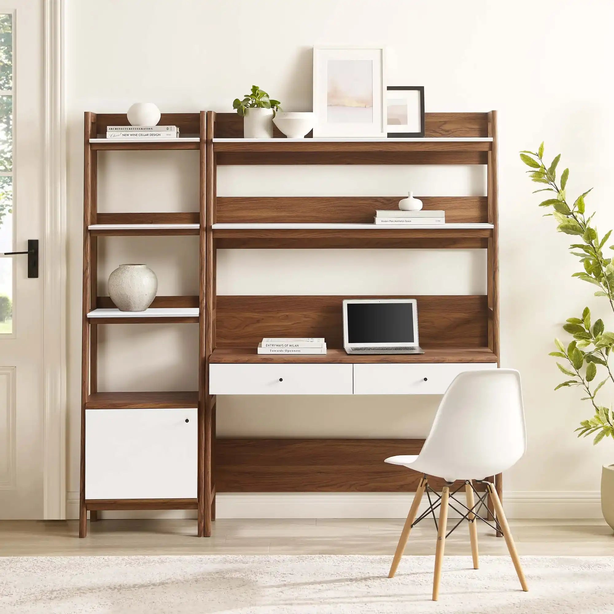 Bixby 2-Piece Wood Office Desk and Bookshelf by Modway - Best Buy Furniture