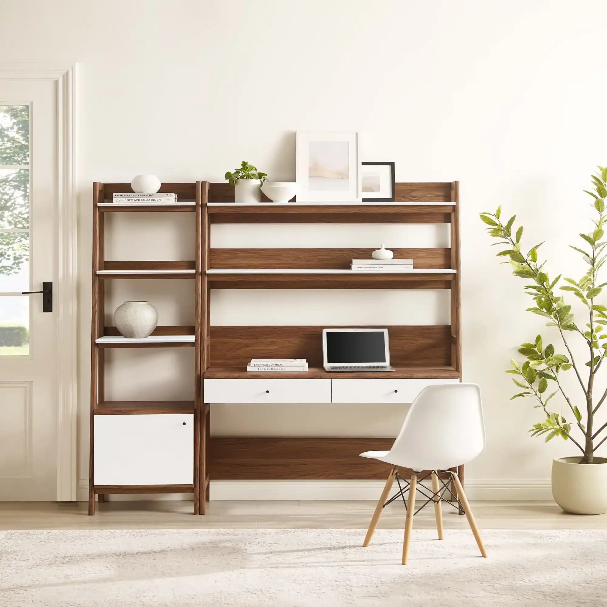 Bixby 2-Piece Wood Office Desk and Bookshelf by Modway - Best Buy Furniture