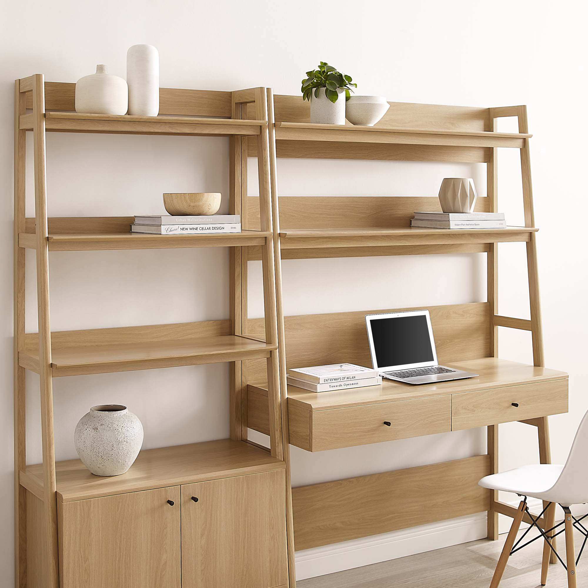 Bixby 2-Piece Wood Office Desk and Bookshelf by Modway - Best Buy Furniture