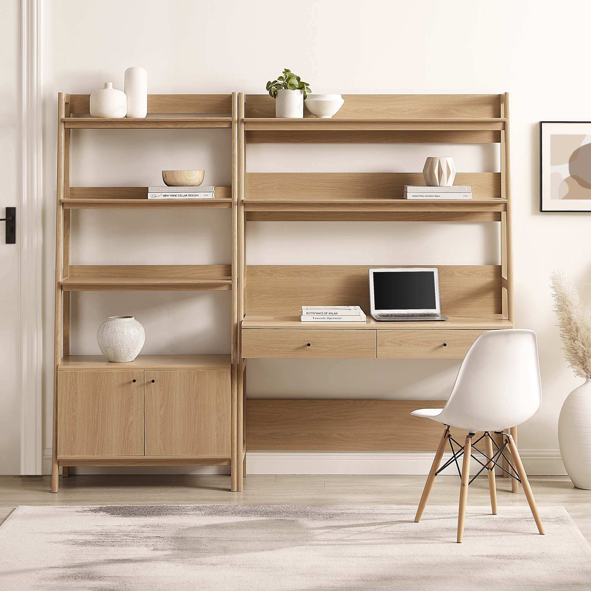 Bixby 2-Piece Wood Office Desk and Bookshelf by Modway - Best Buy Furniture