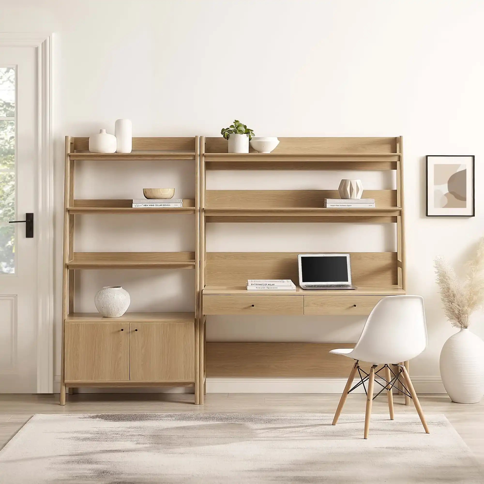 Bixby 2-Piece Wood Office Desk and Bookshelf by Modway - Best Buy Furniture