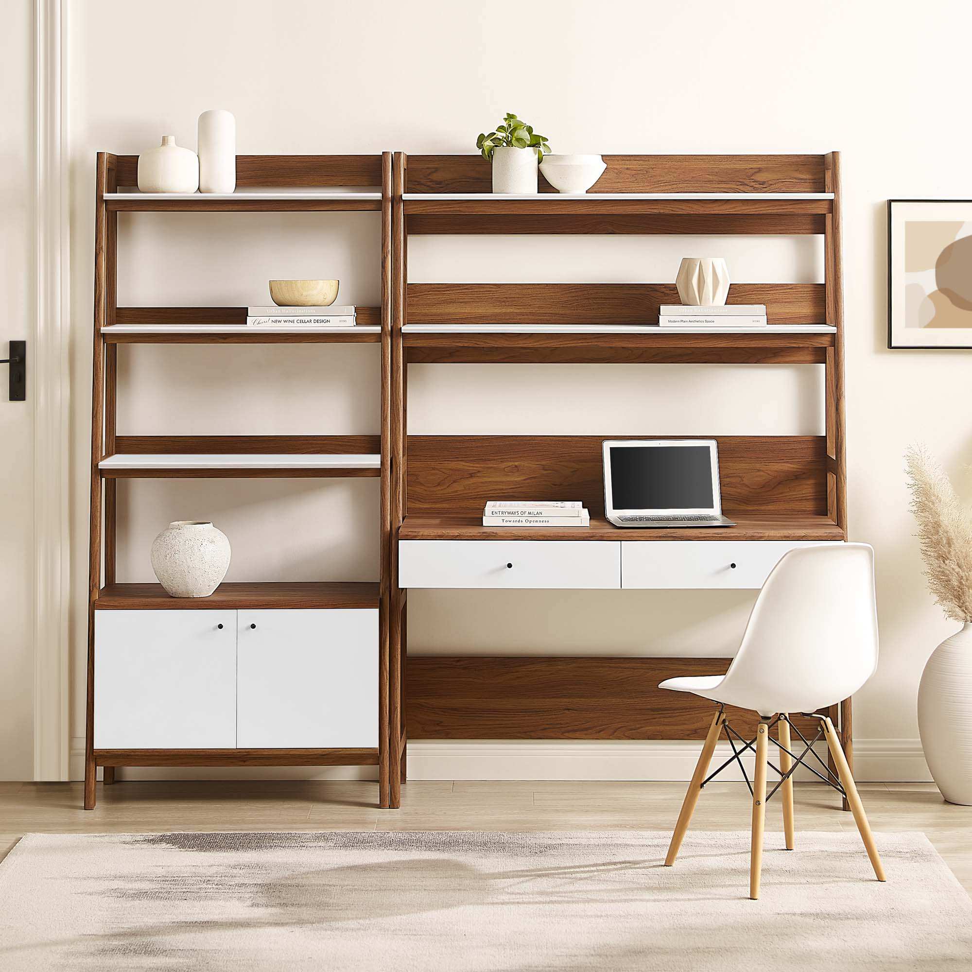 Bixby 2-Piece Wood Office Desk and Bookshelf by Modway - Best Buy Furniture