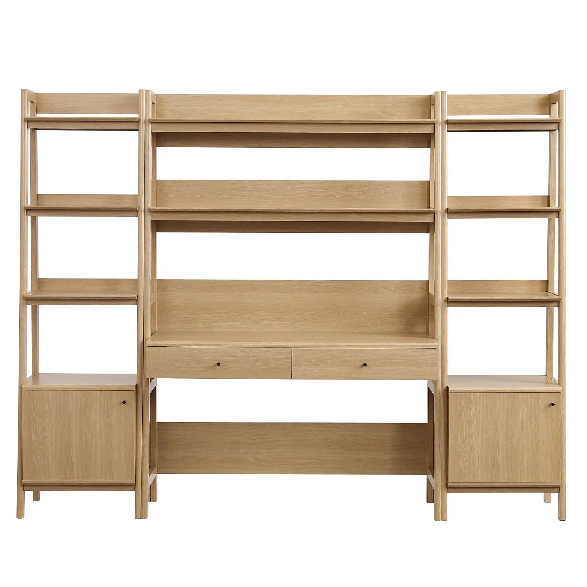Bixby 3-Piece Wood Office Desk and Bookshelf by Modway - Best Buy Furniture