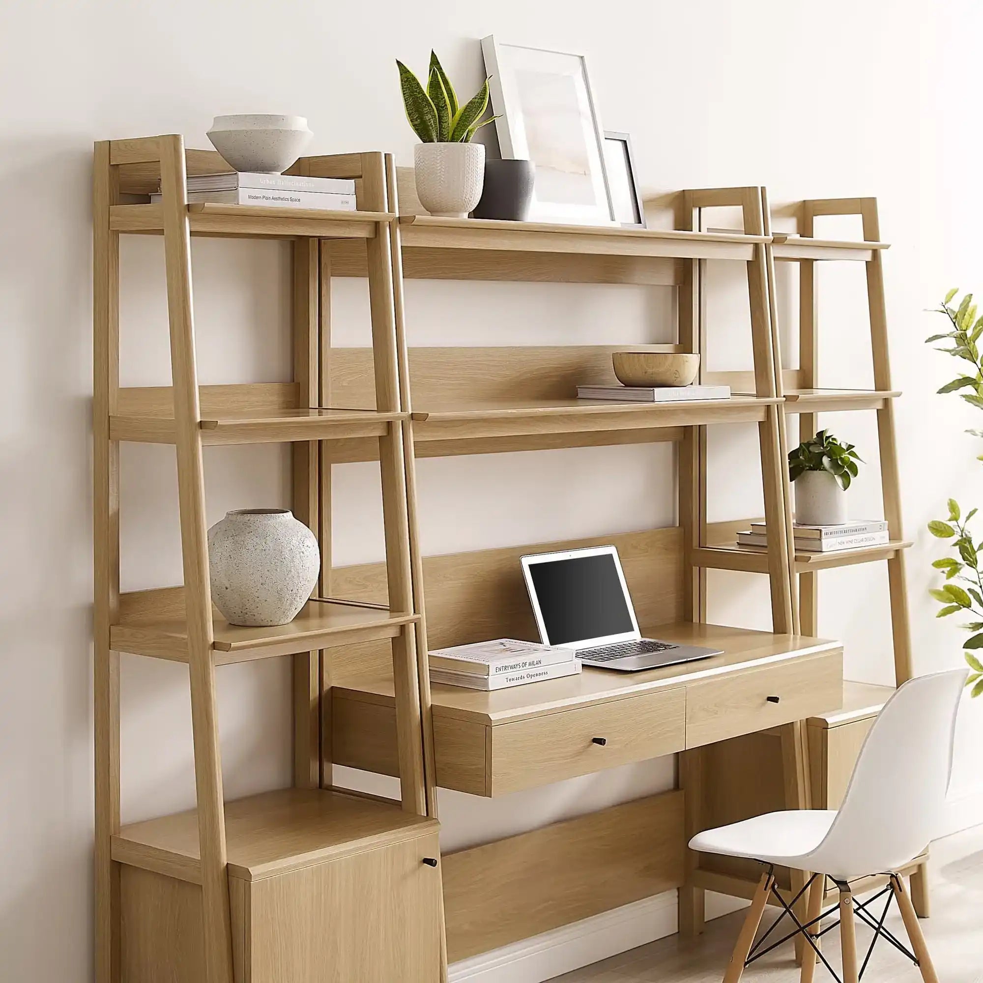 Bixby 3-Piece Wood Office Desk and Bookshelf by Modway - Best Buy Furniture