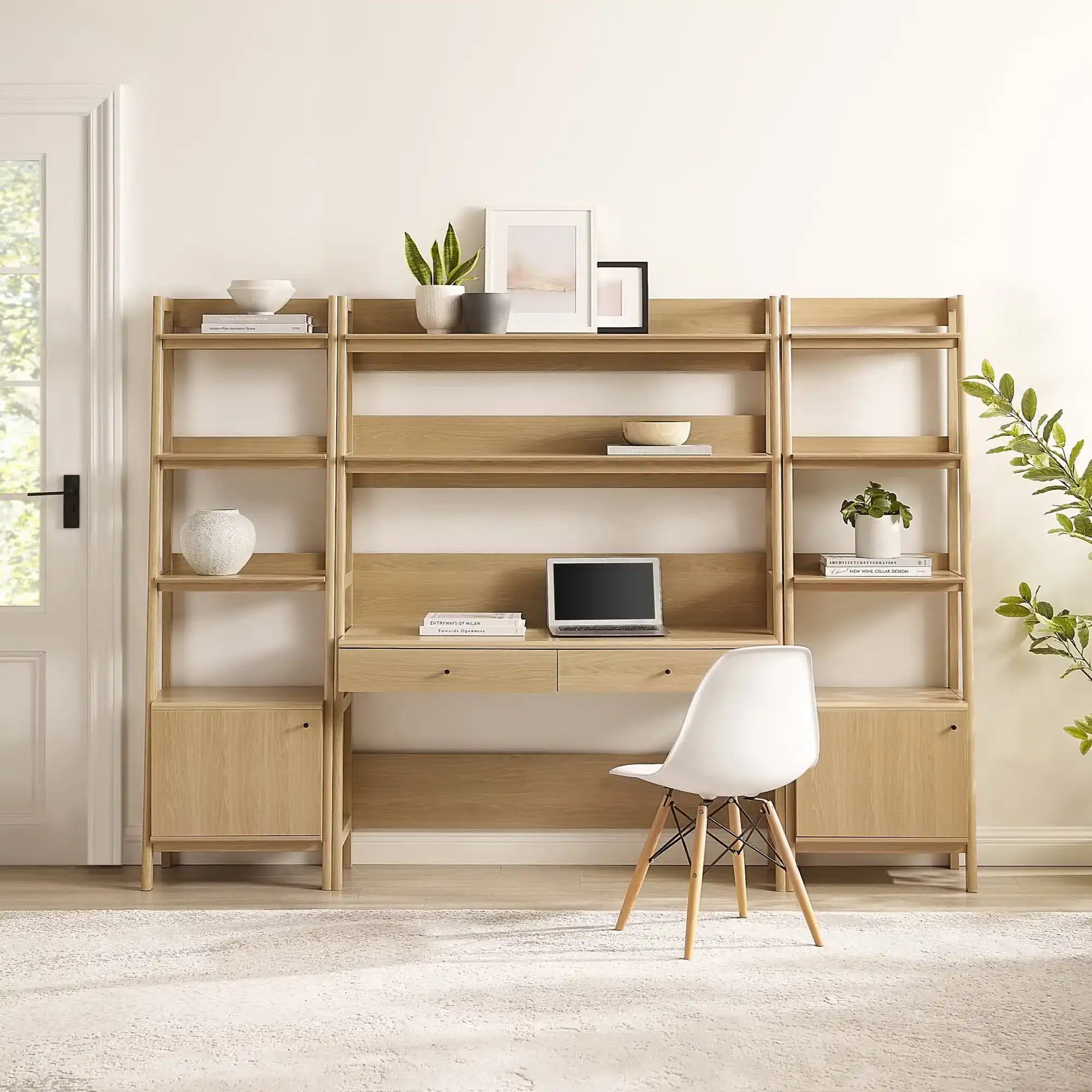 Bixby 3-Piece Wood Office Desk and Bookshelf by Modway - Best Buy Furniture