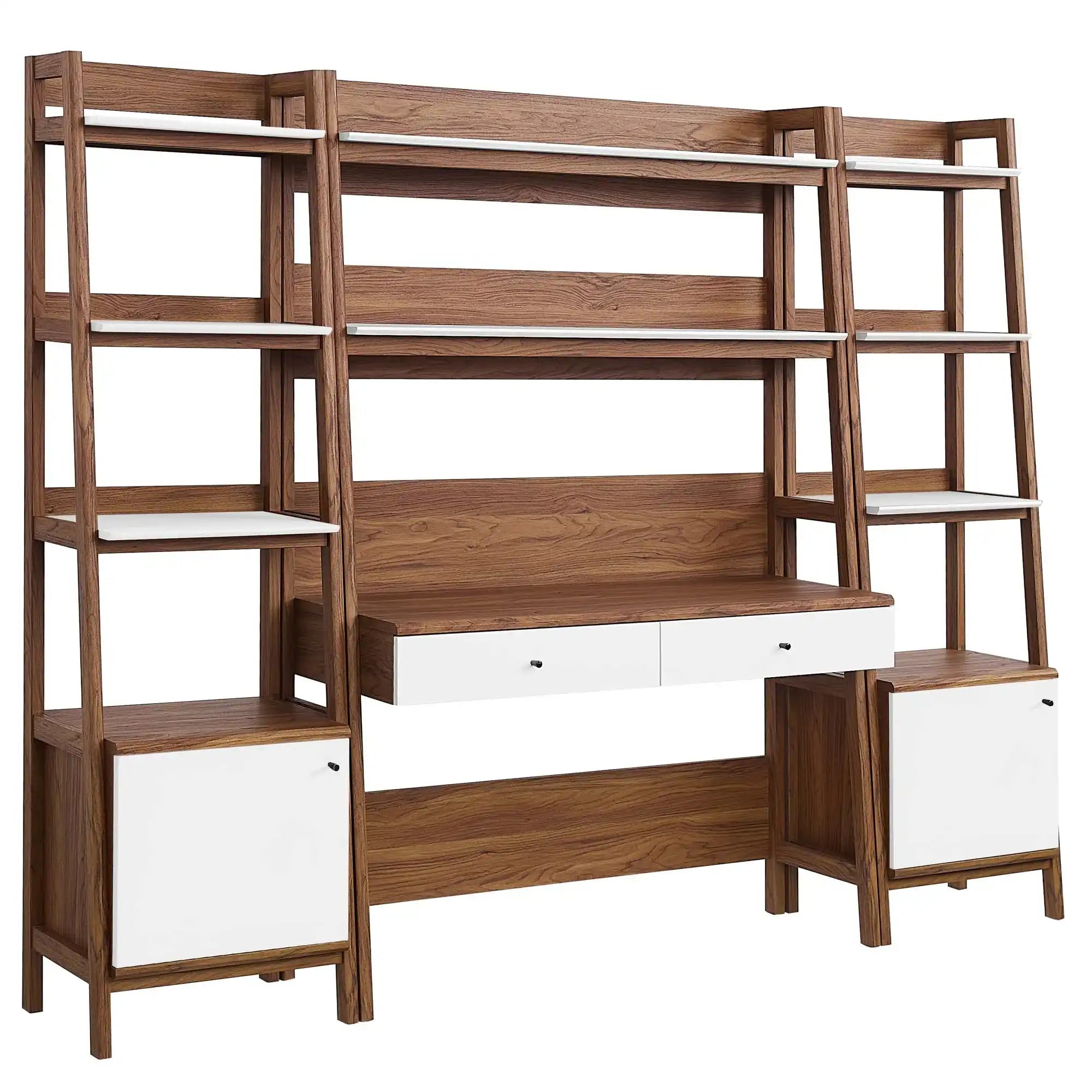 Bixby 3-Piece Wood Office Desk and Bookshelf by Modway - Best Buy Furniture