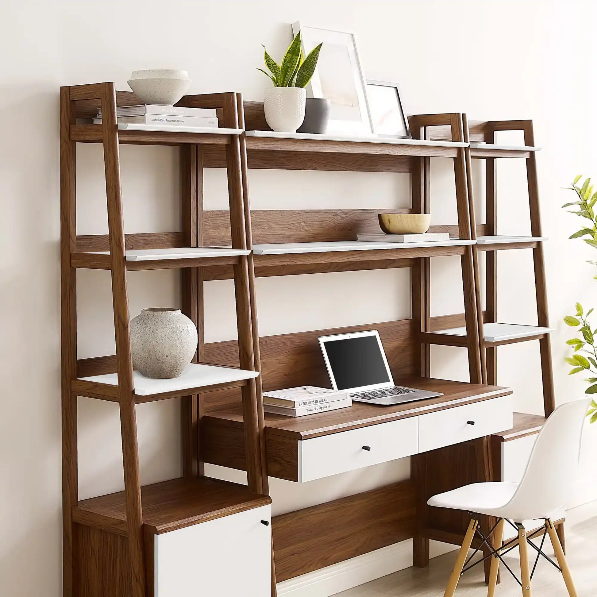 Bixby 3-Piece Wood Office Desk and Bookshelf by Modway - Best Buy Furniture