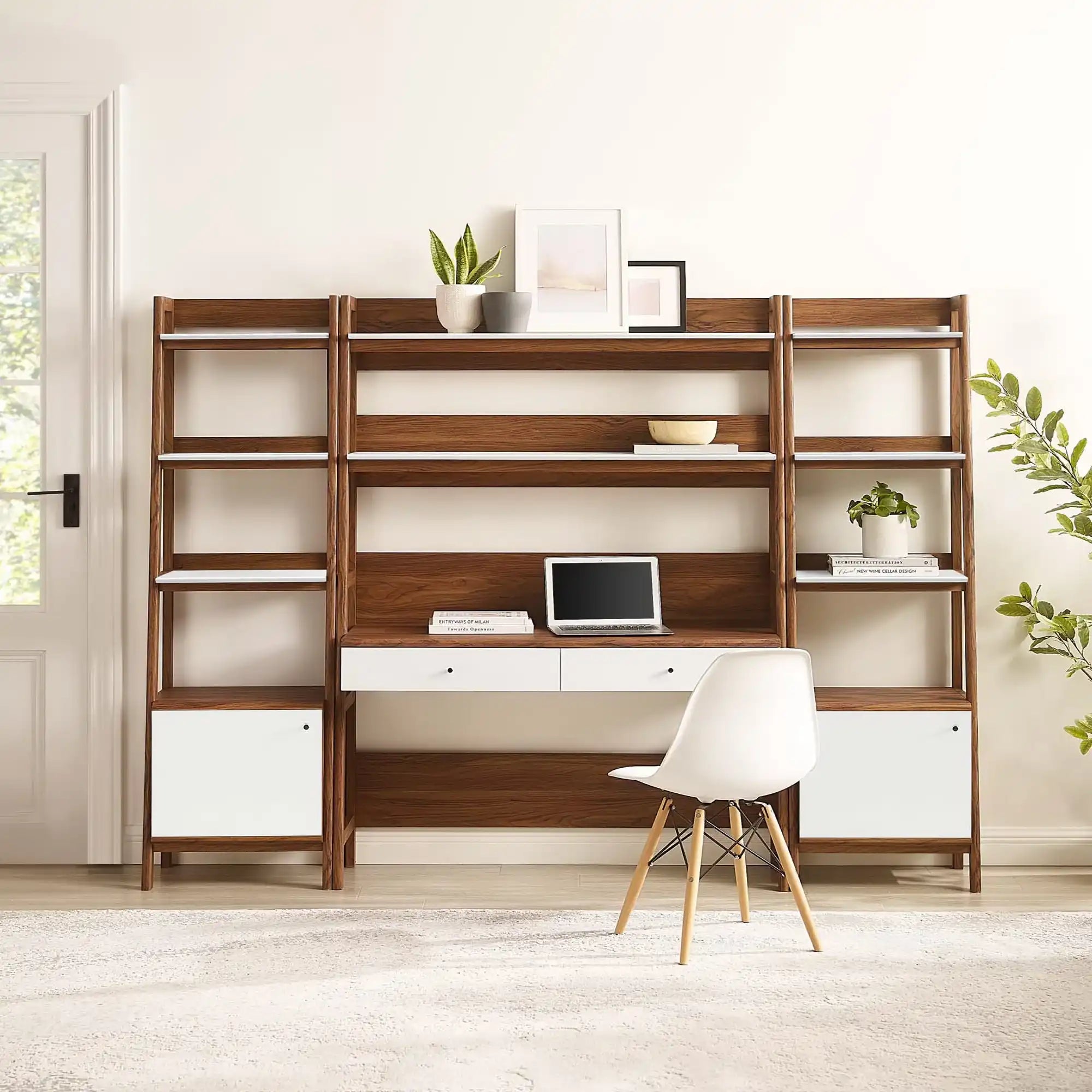 Bixby 3-Piece Wood Office Desk and Bookshelf by Modway - Best Buy Furniture