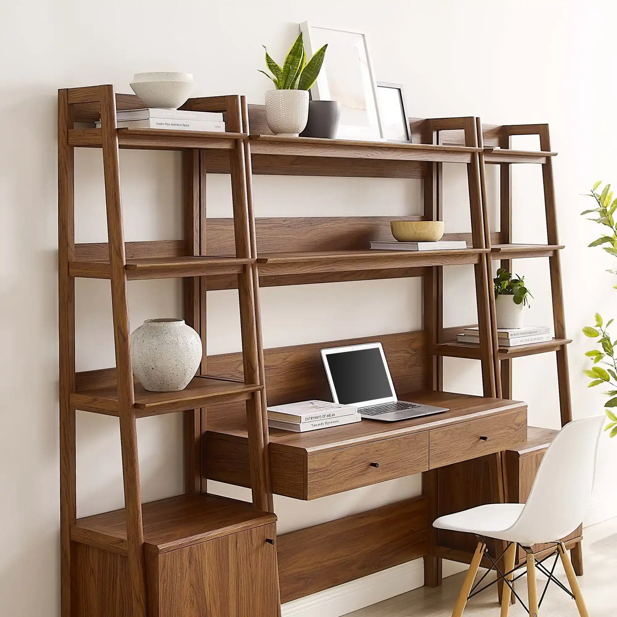 Bixby 3-Piece Wood Office Desk and Bookshelf by Modway - Best Buy Furniture
