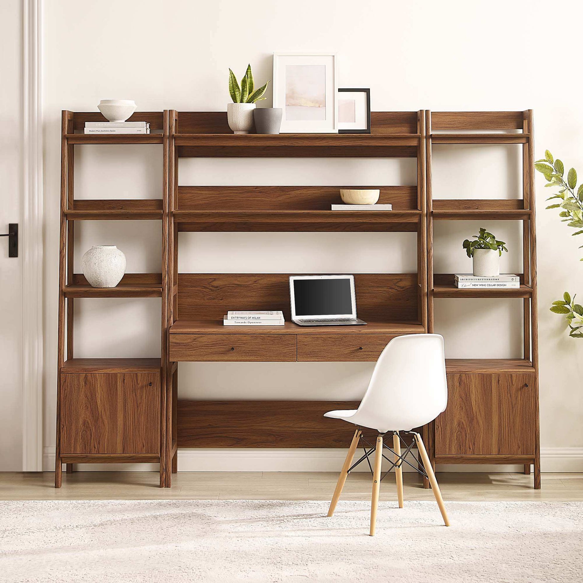 Bixby 3-Piece Wood Office Desk and Bookshelf by Modway - Best Buy Furniture