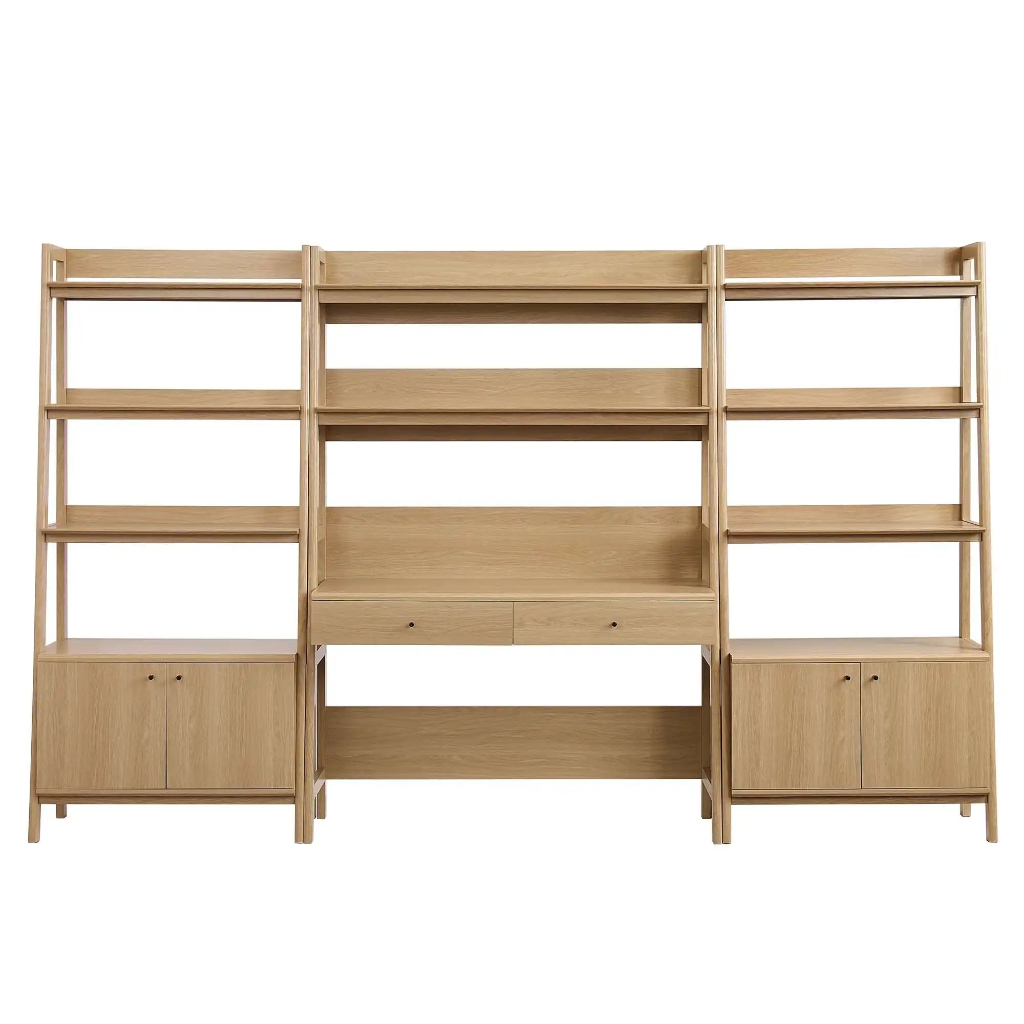 Bixby 3-Piece Wood Office Desk and Bookshelf by Modway - Best Buy Furniture