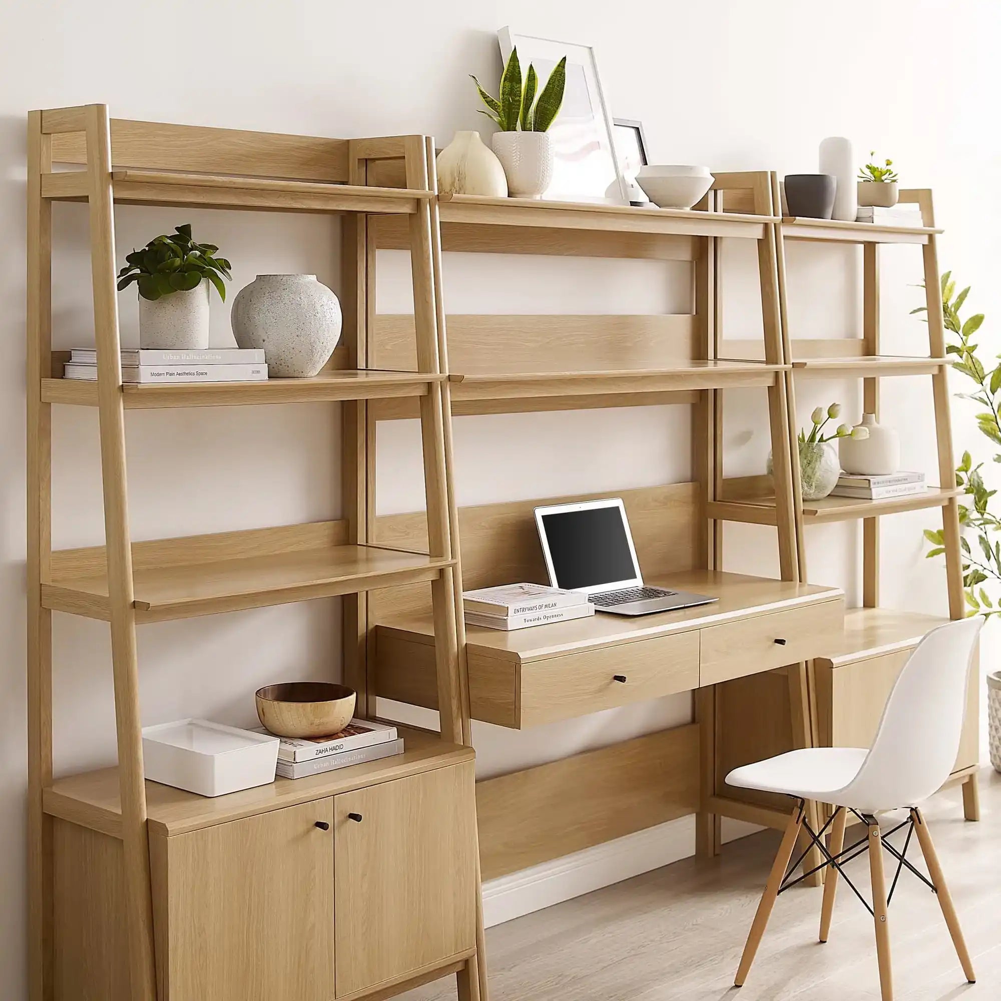 Bixby 3-Piece Wood Office Desk and Bookshelf by Modway - Best Buy Furniture