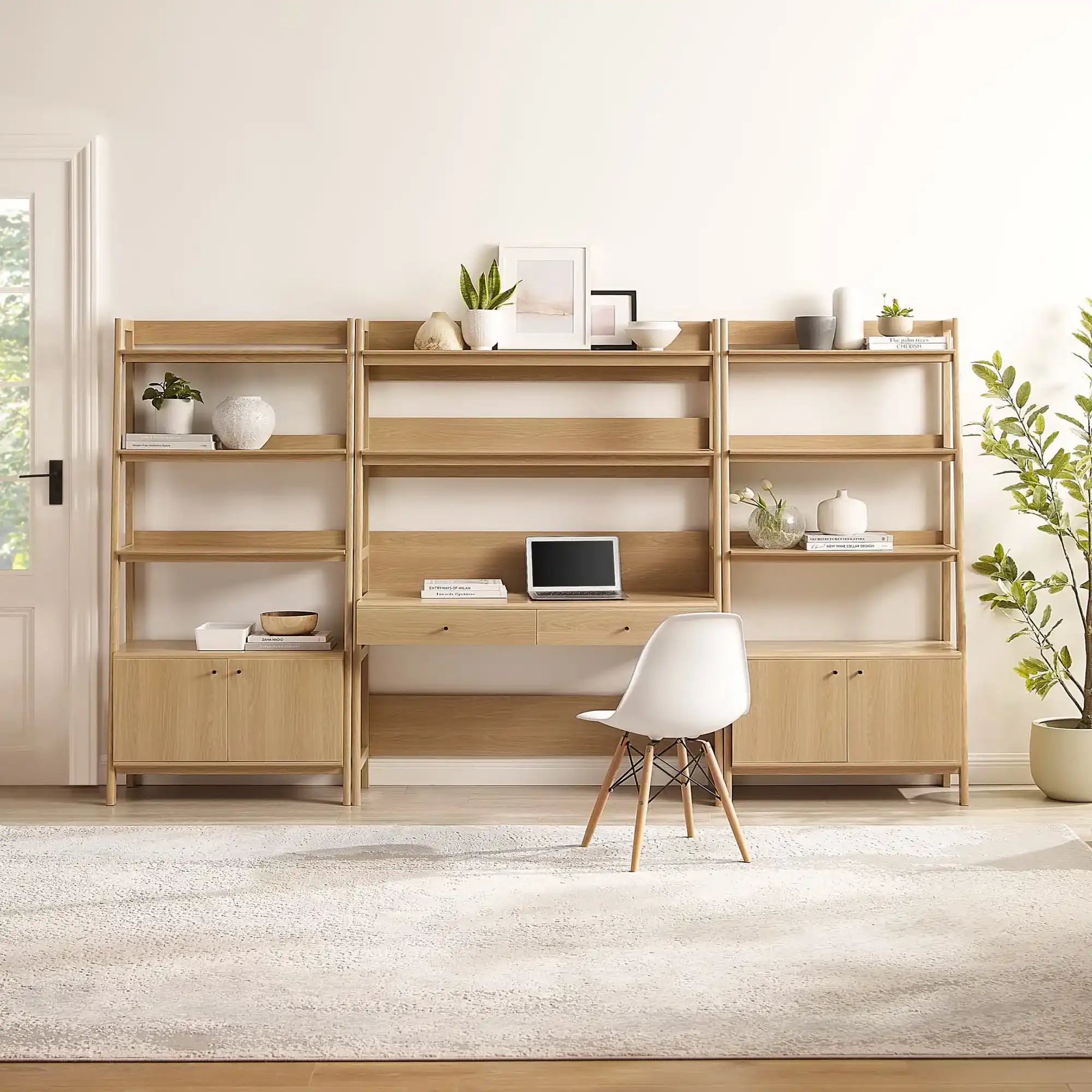 Bixby 3-Piece Wood Office Desk and Bookshelf by Modway - Best Buy Furniture