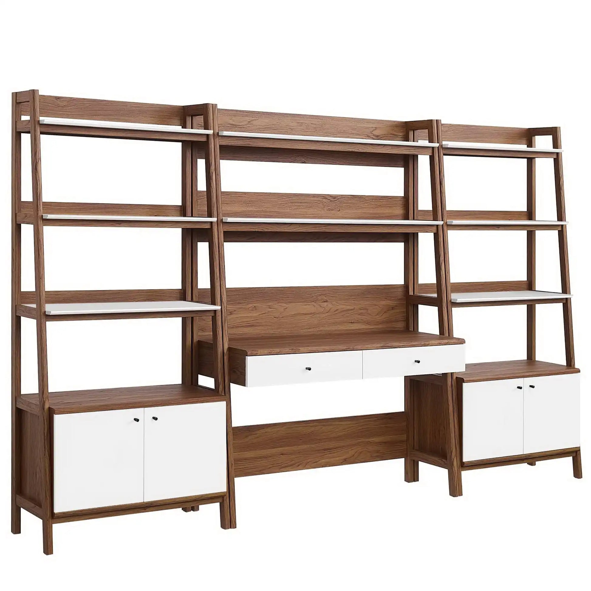 Bixby 3-Piece Wood Office Desk and Bookshelf by Modway - Best Buy Furniture
