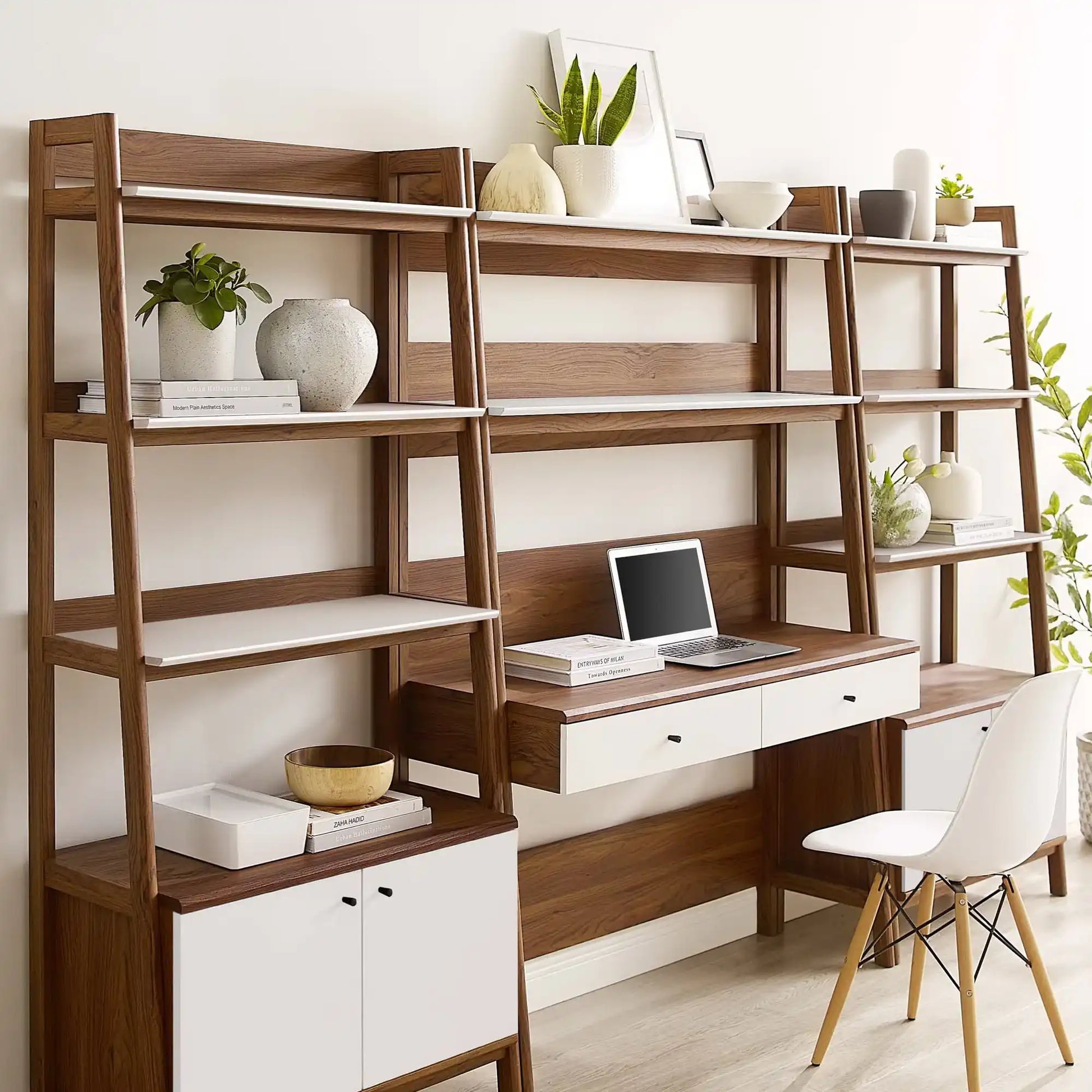 Bixby 3-Piece Wood Office Desk and Bookshelf by Modway - Best Buy Furniture