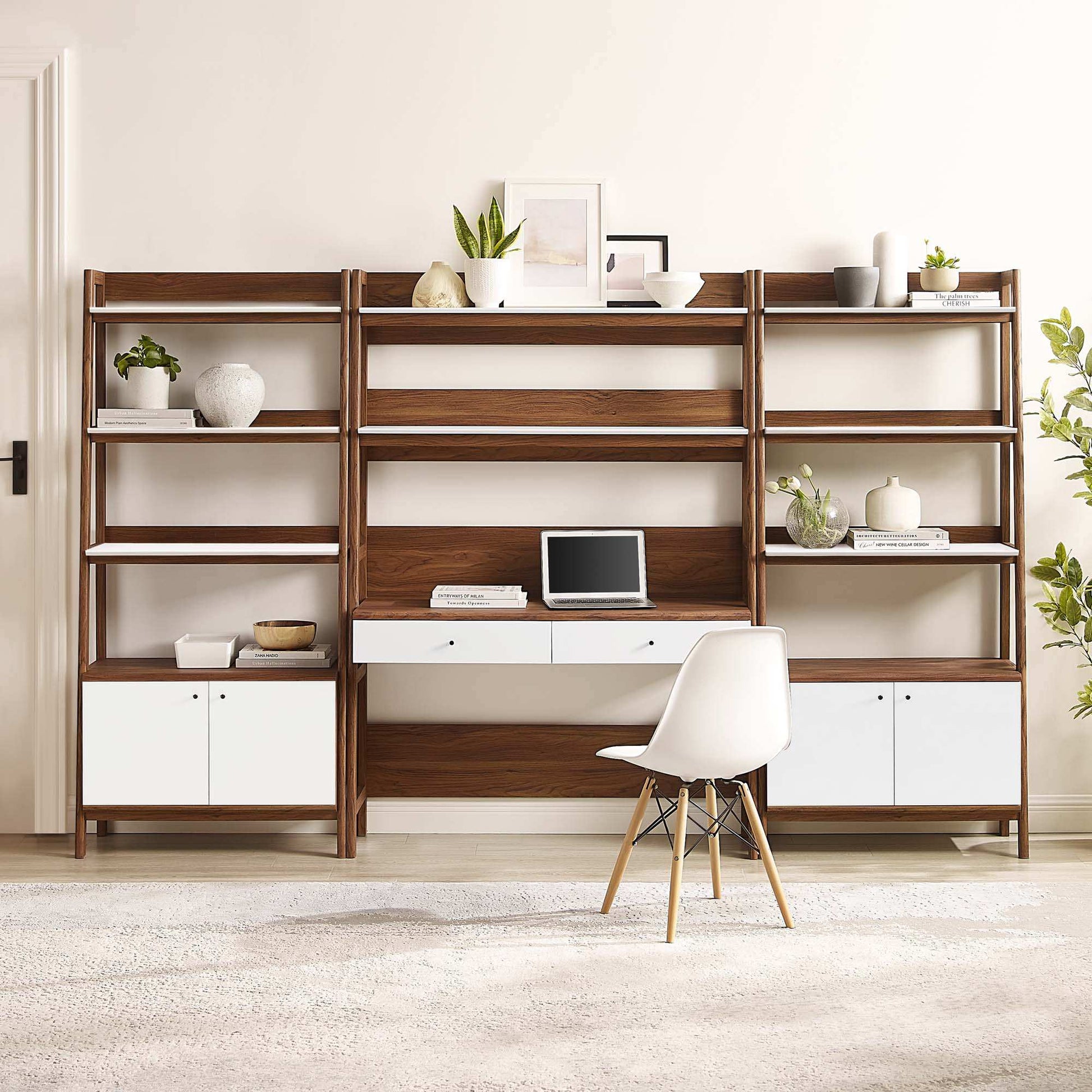 Bixby 3-Piece Wood Office Desk and Bookshelf by Modway - Best Buy Furniture