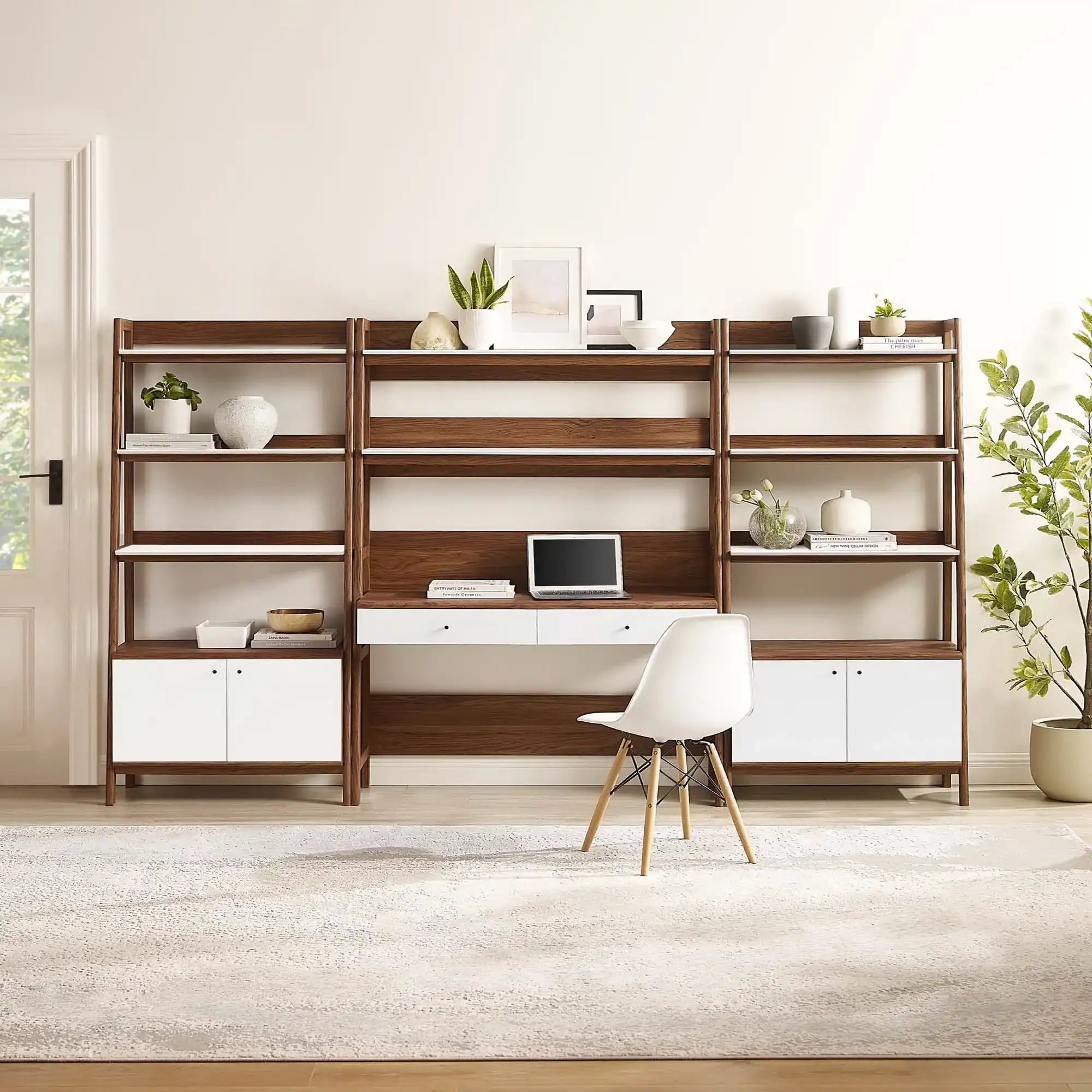 Bixby 3-Piece Wood Office Desk and Bookshelf by Modway - Best Buy Furniture
