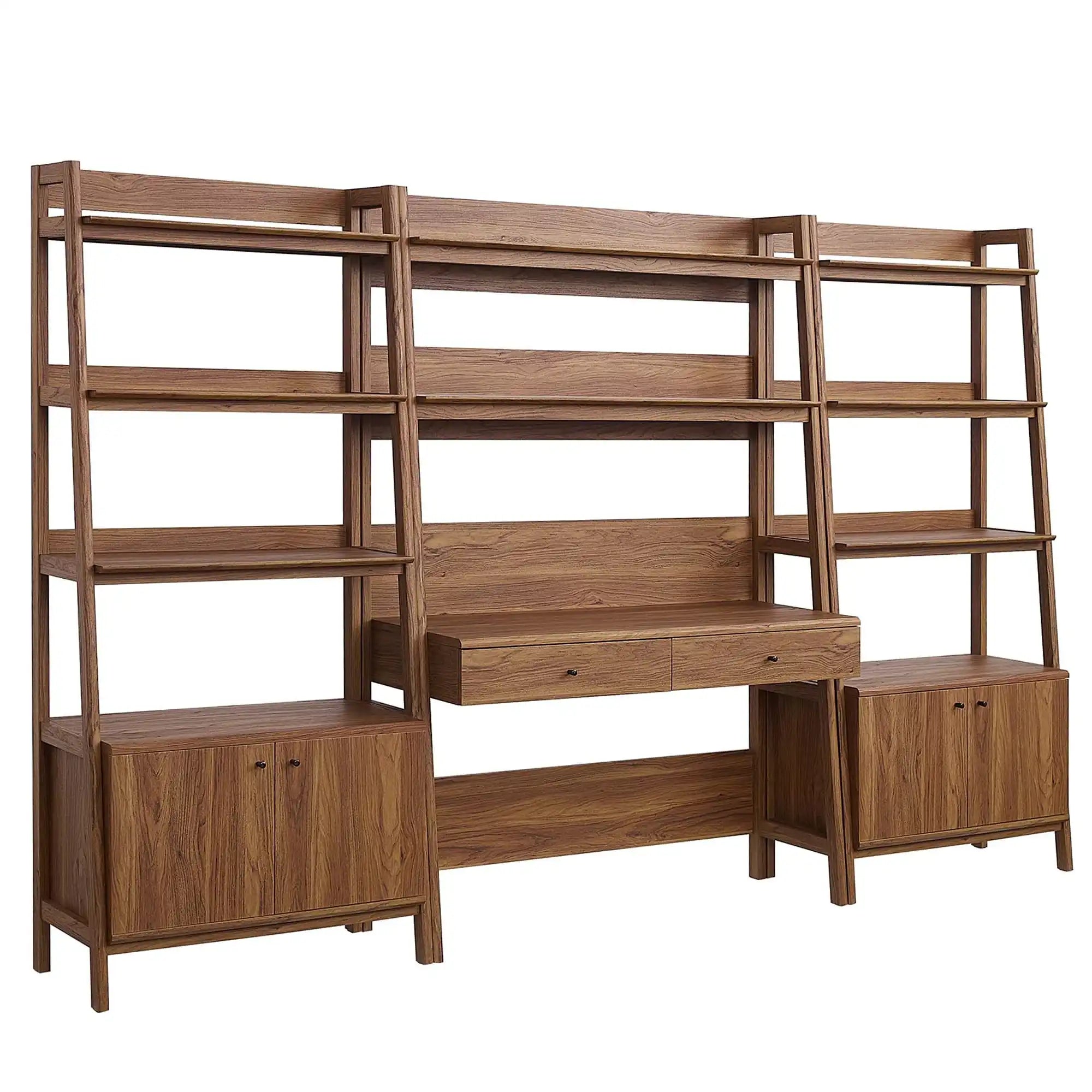 Bixby 3-Piece Wood Office Desk and Bookshelf by Modway - Best Buy Furniture
