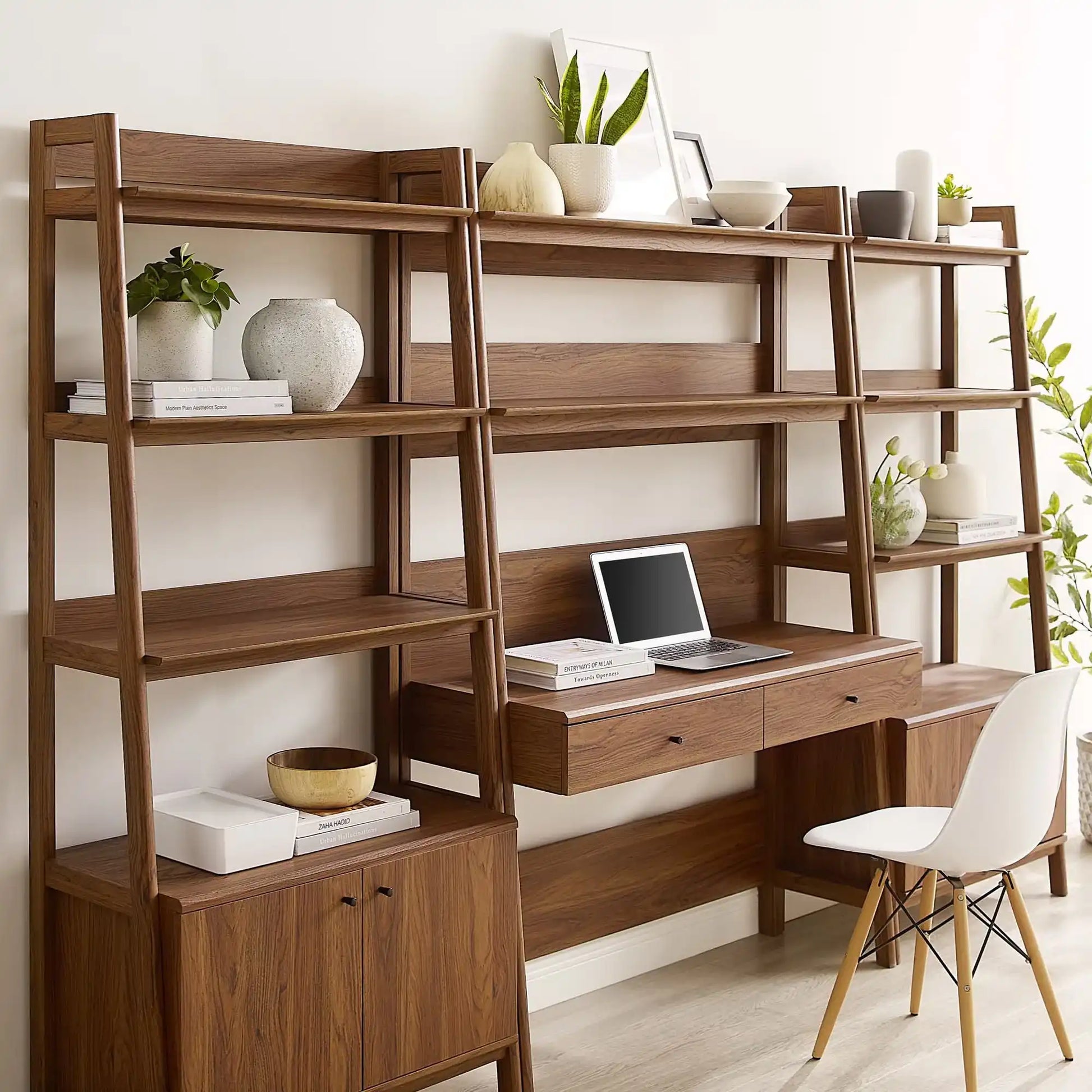 Bixby 3-Piece Wood Office Desk and Bookshelf by Modway - Best Buy Furniture