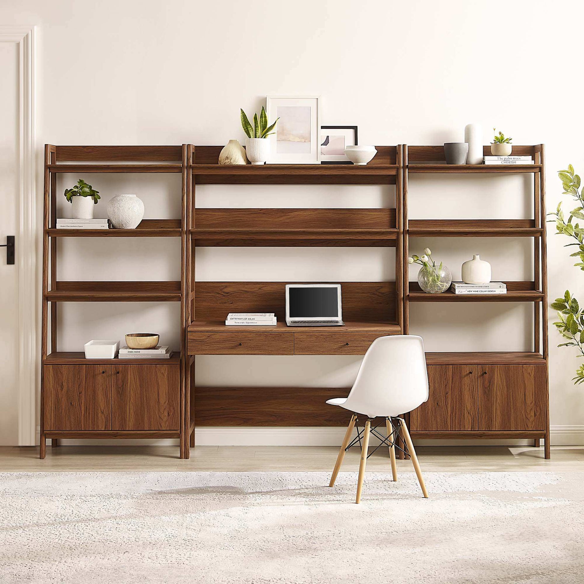 Bixby 3-Piece Wood Office Desk and Bookshelf by Modway - Best Buy Furniture