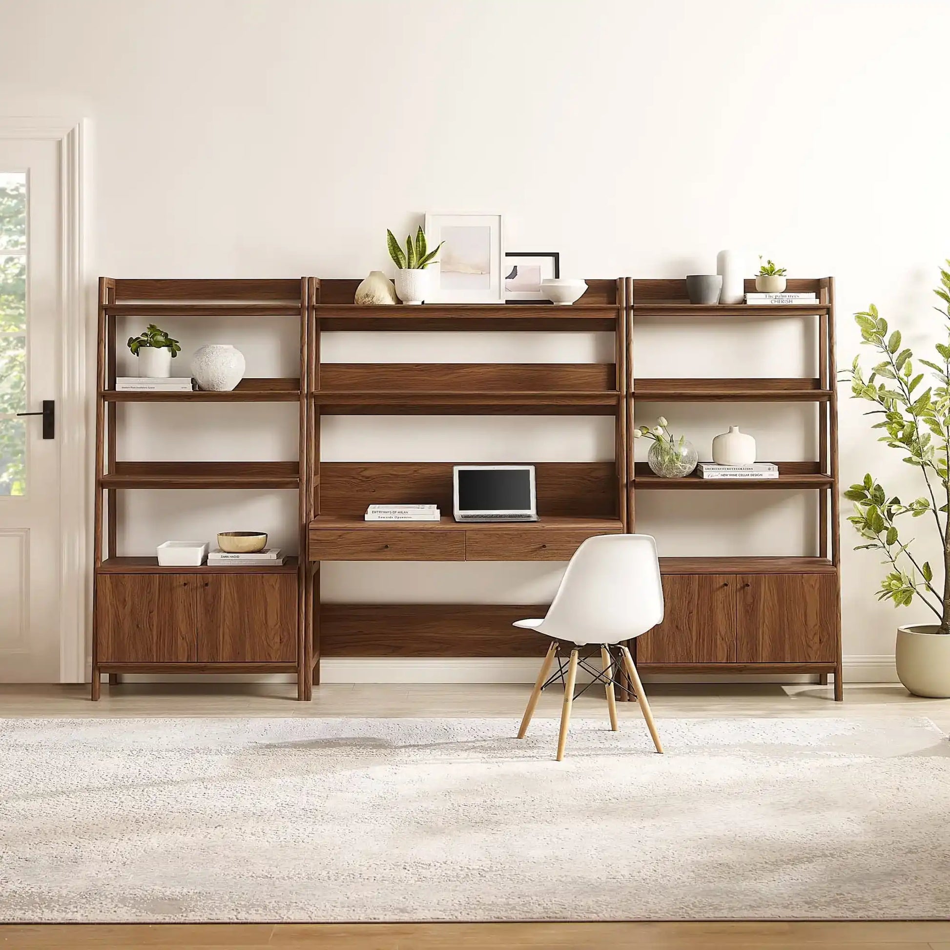Bixby 3-Piece Wood Office Desk and Bookshelf by Modway - Best Buy Furniture
