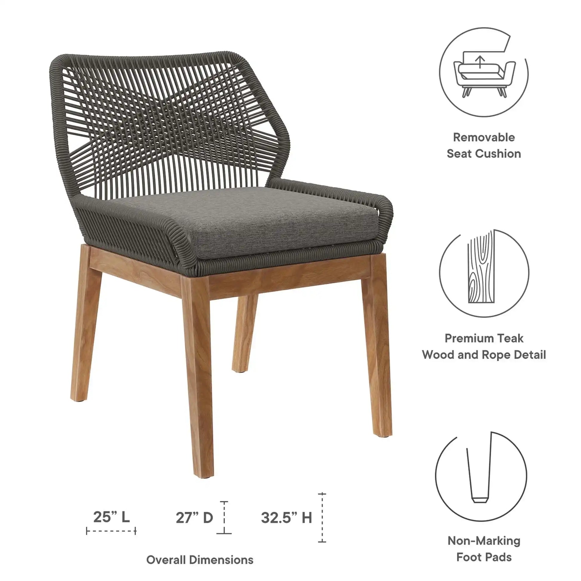 Wellspring 5-Piece Outdoor Patio Teak Wood Dining Set by Modway - Best Buy Furniture