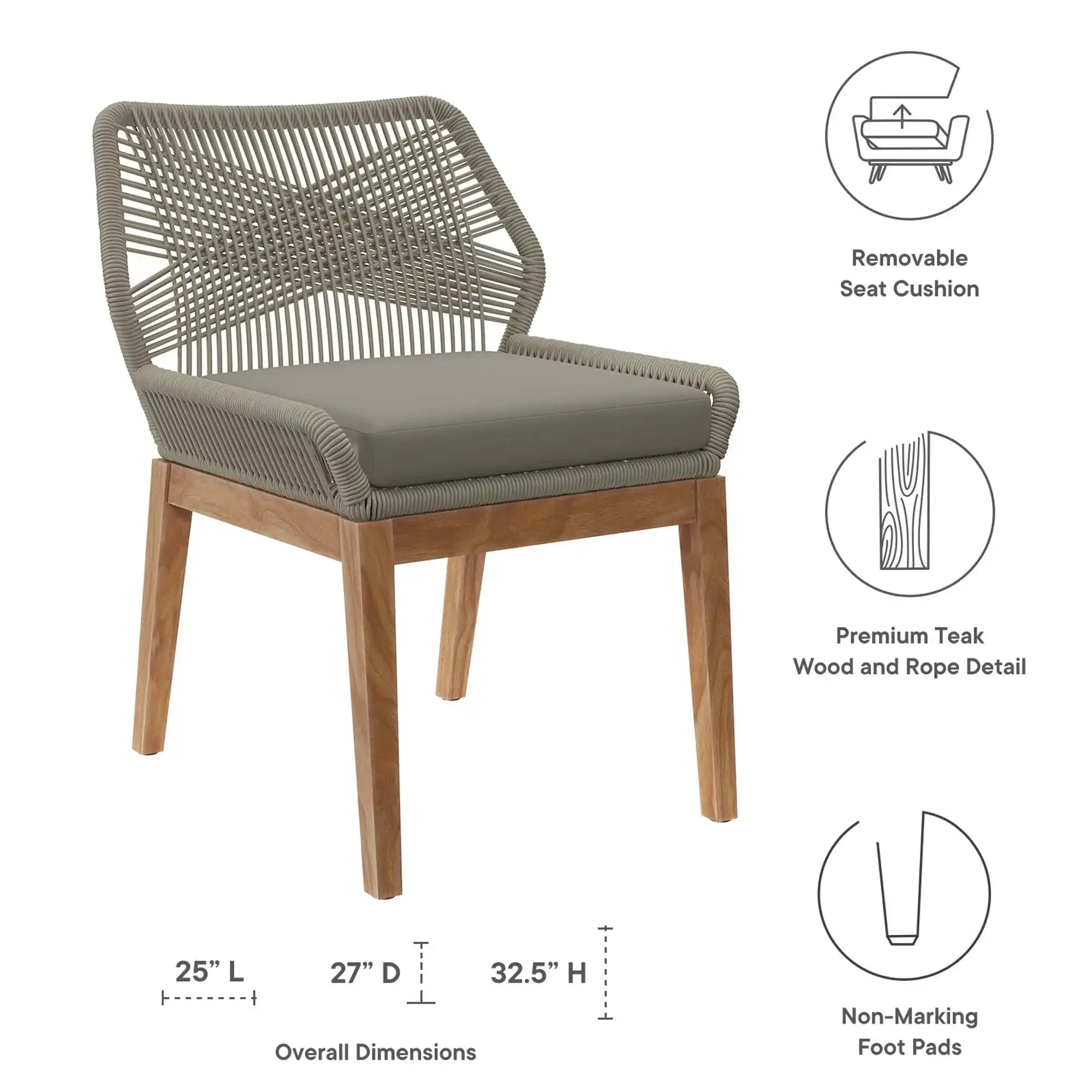 Wellspring 5-Piece Outdoor Patio Teak Wood Dining Set by Modway - Best Buy Furniture