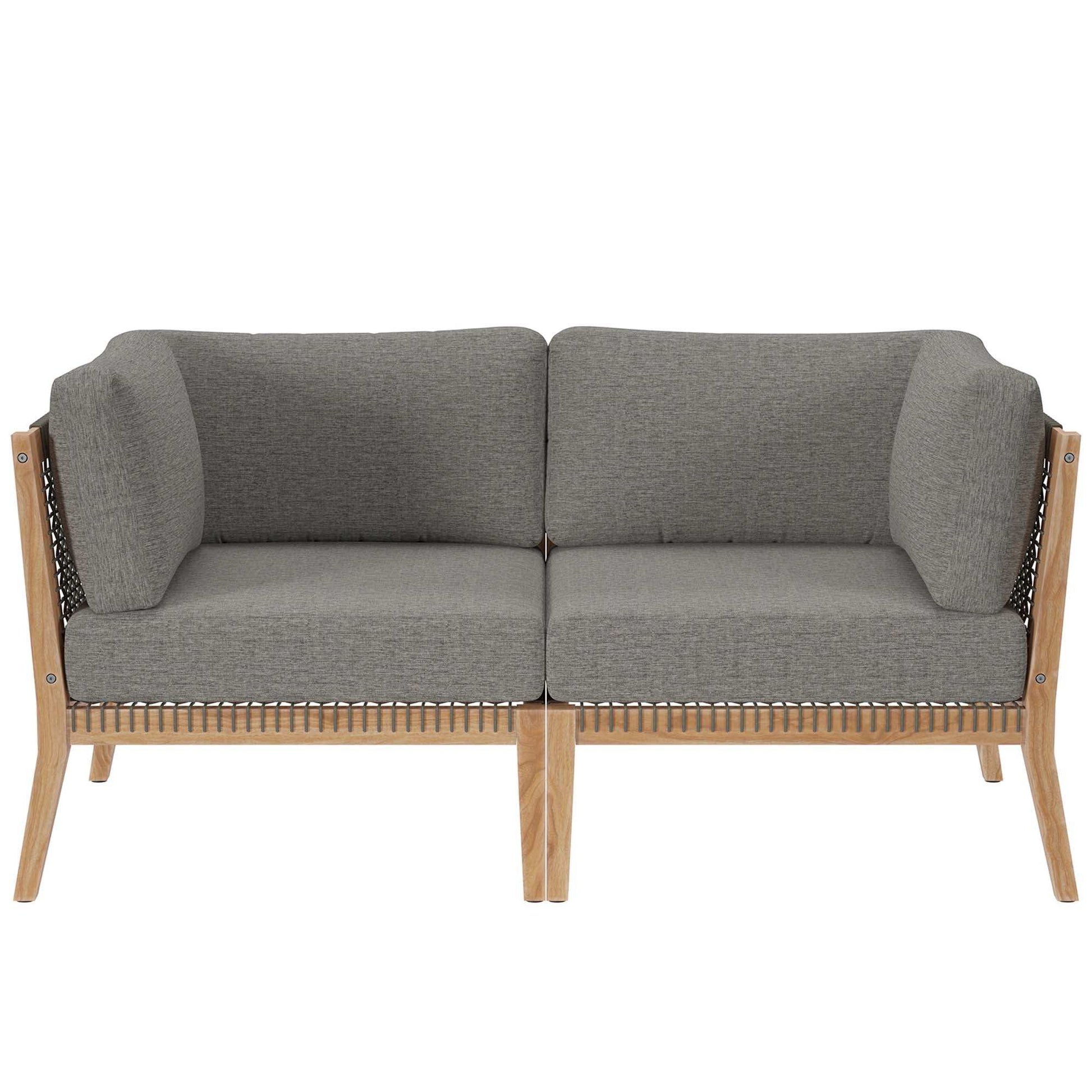 Clearwater Outdoor Patio Teak Wood Loveseat by Modway - Best Buy Furniture